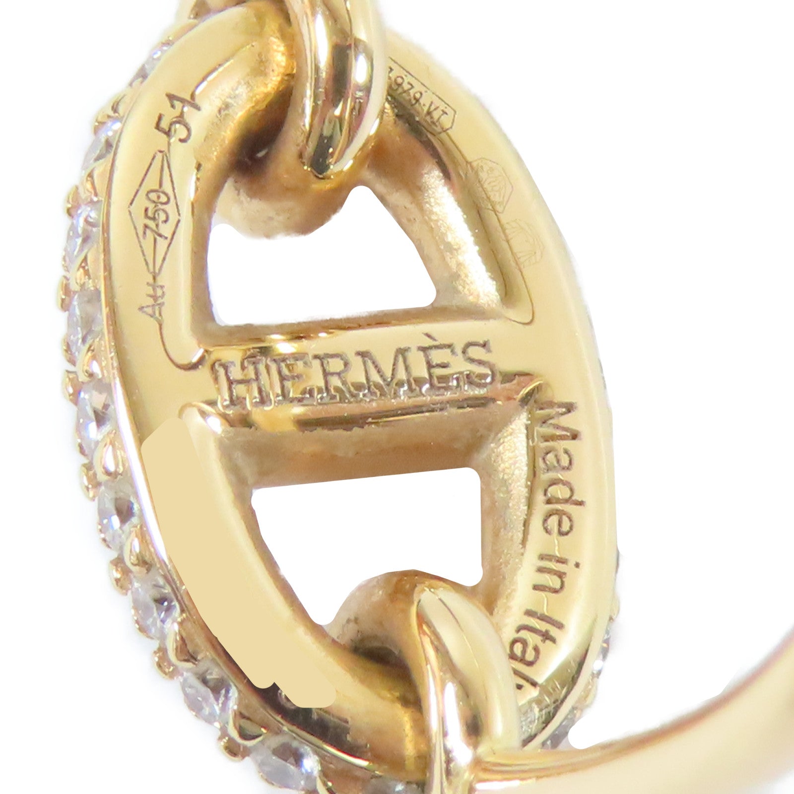 HERMES 18K玫瑰金Farandole Ring0.45ct鑽石戒指Hermes#51/US#5.75