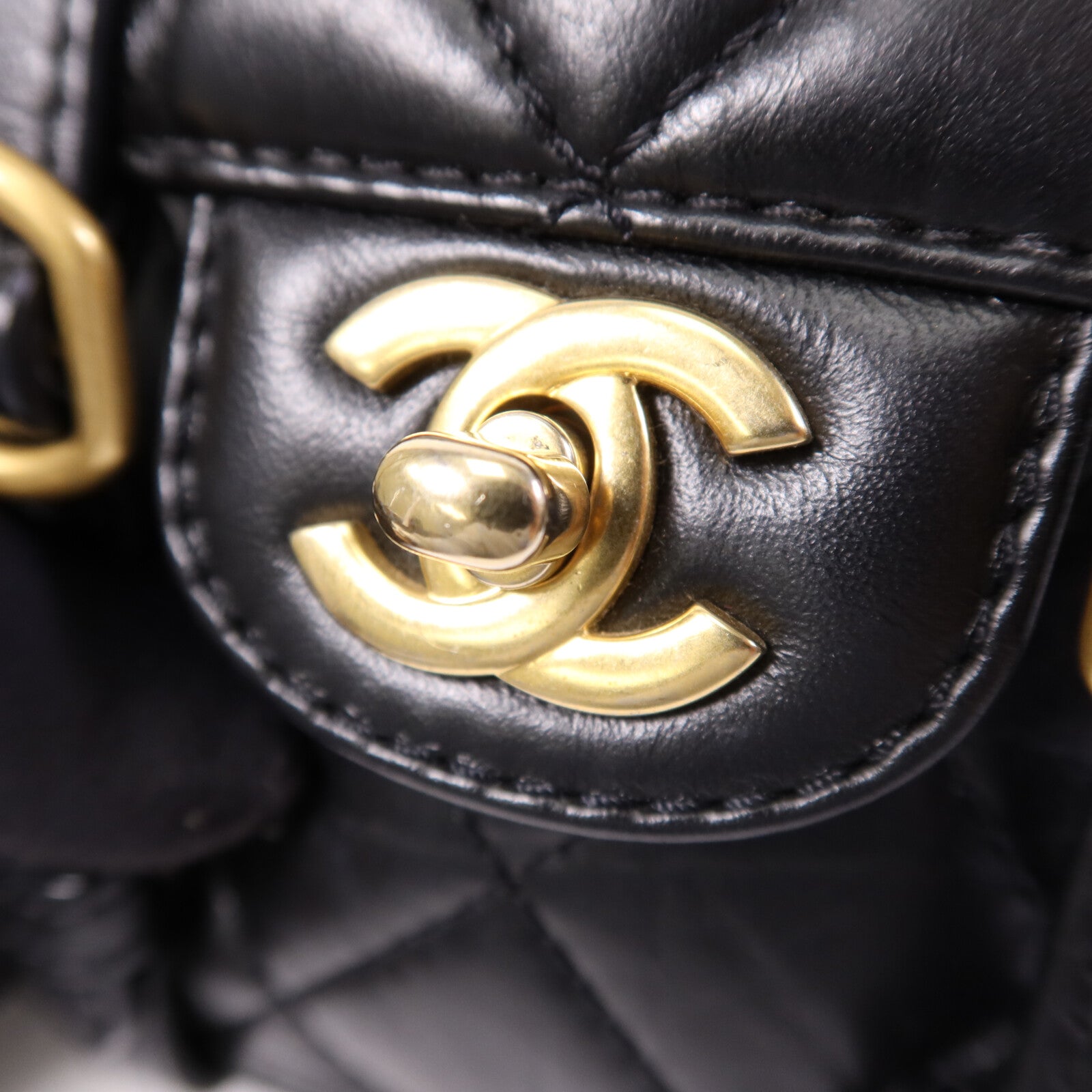 CHANEL 牛皮皮革Chain Shoulder Bag金扣鏈帶手挽肩背兩用袋