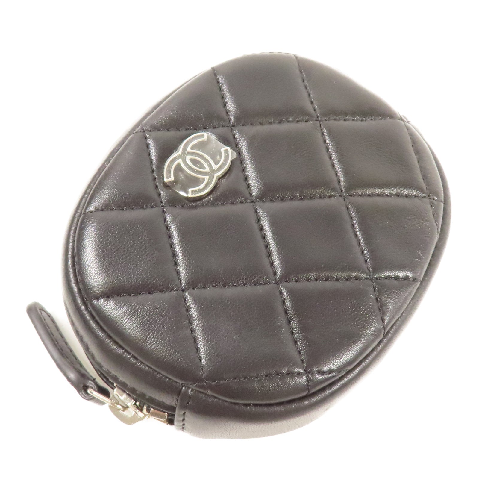 CHANEL 羊皮皮革Coin Case銀扣零錢包