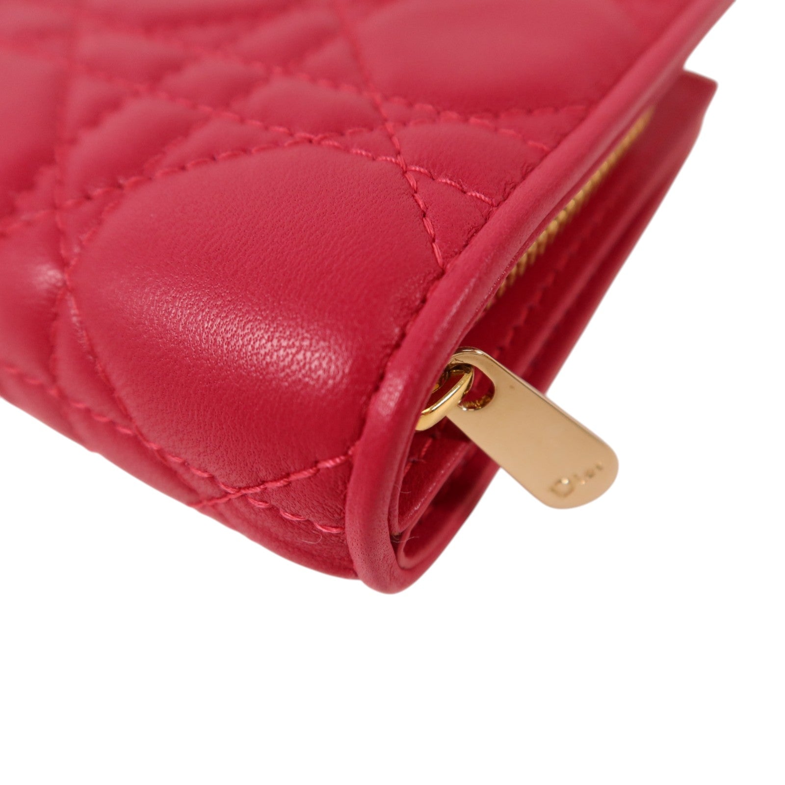 Dior 羊皮皮革Lady Dior Wallet金扣錢包