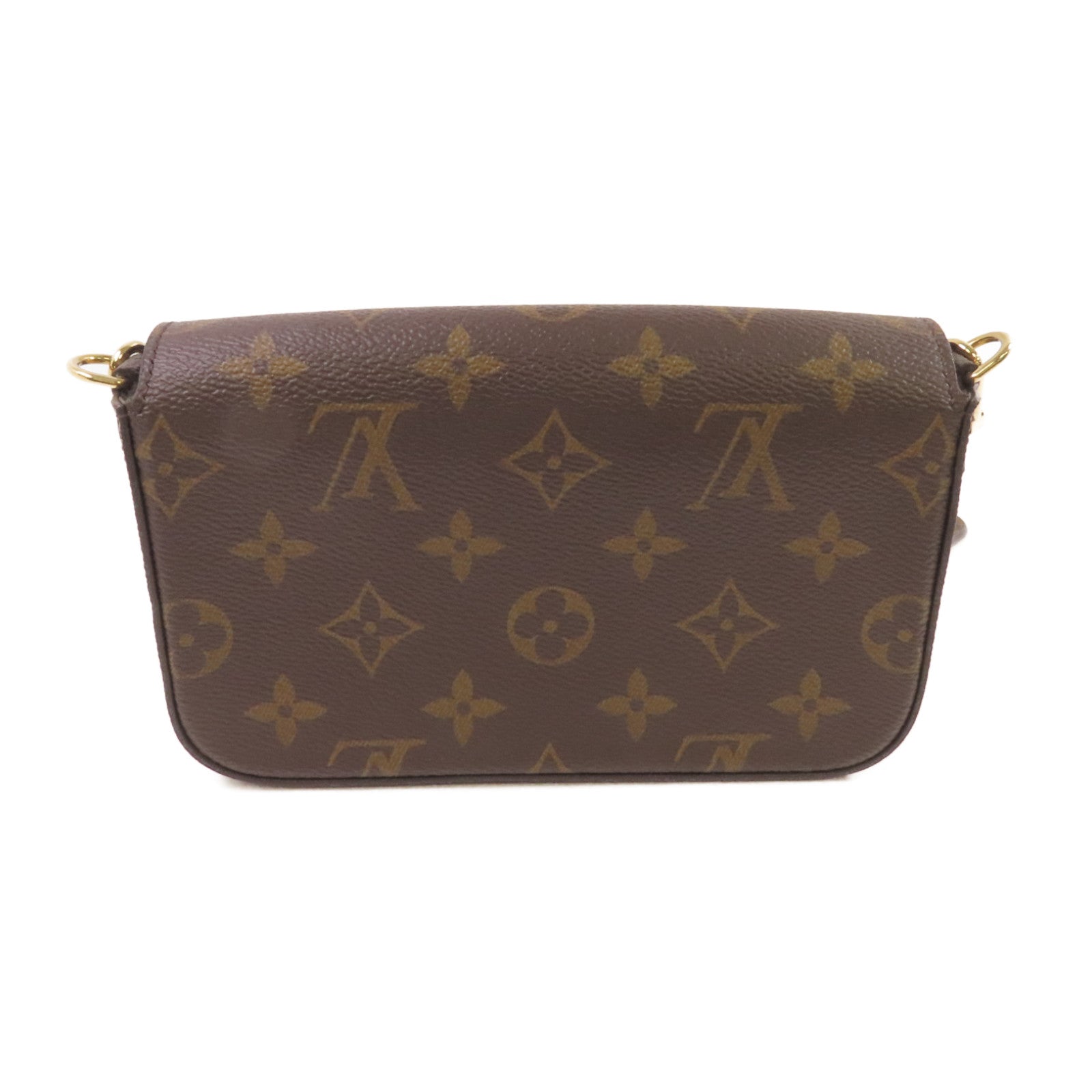 LOUIS VUITTON Monogram Pochette Felicie Pouch Shoulder Bag金扣肩背袋啡色