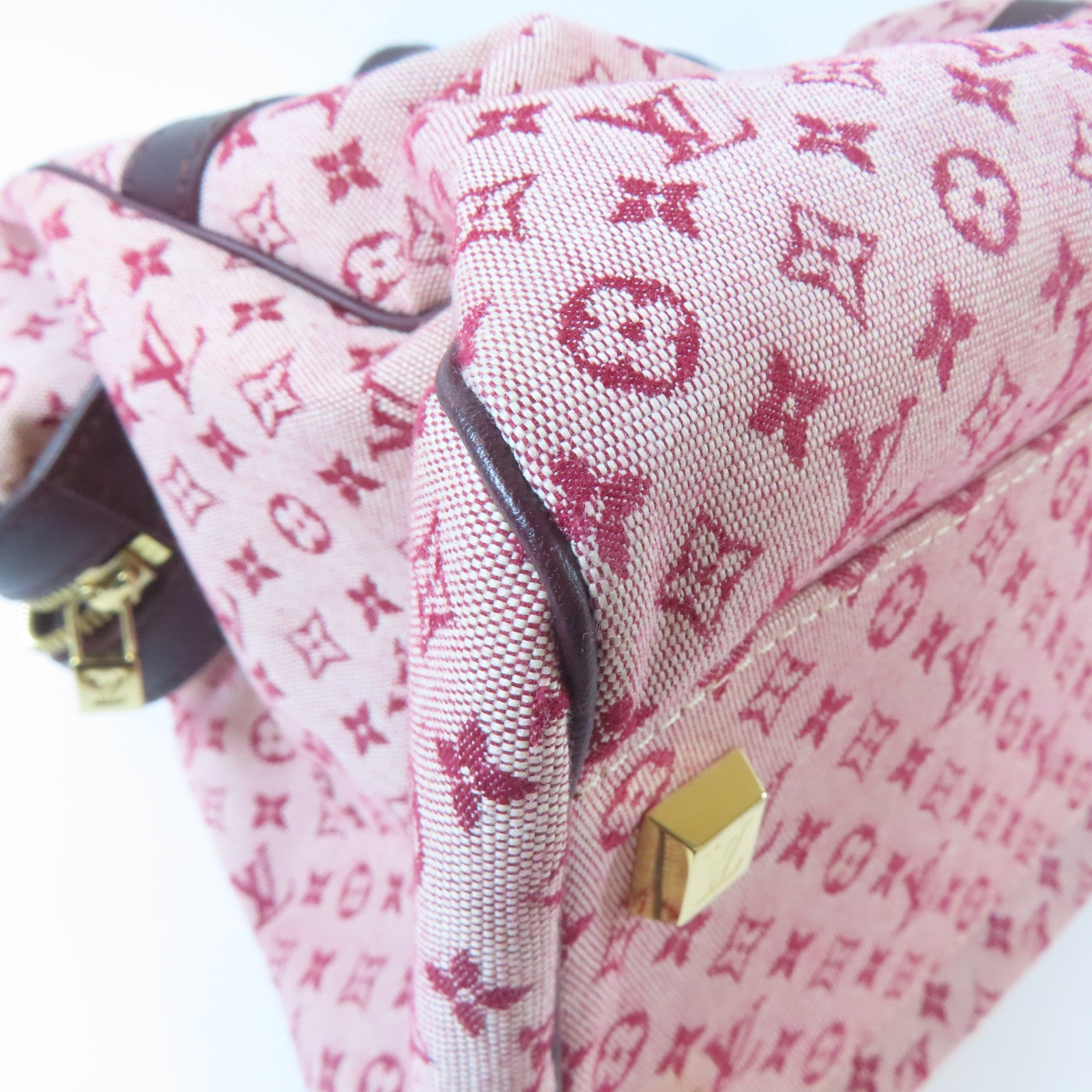 LOUIS VUITTON Monogram Mini Josephine GM金扣手挽袋紅色