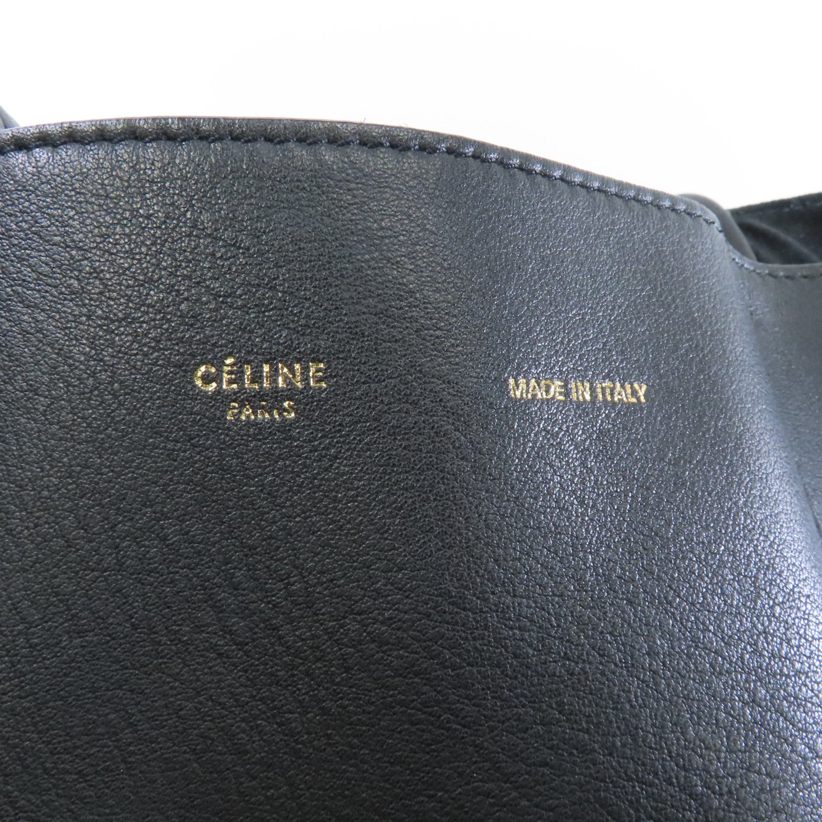 CELINE 牛皮皮革Tote Bag金扣手挽袋黑色