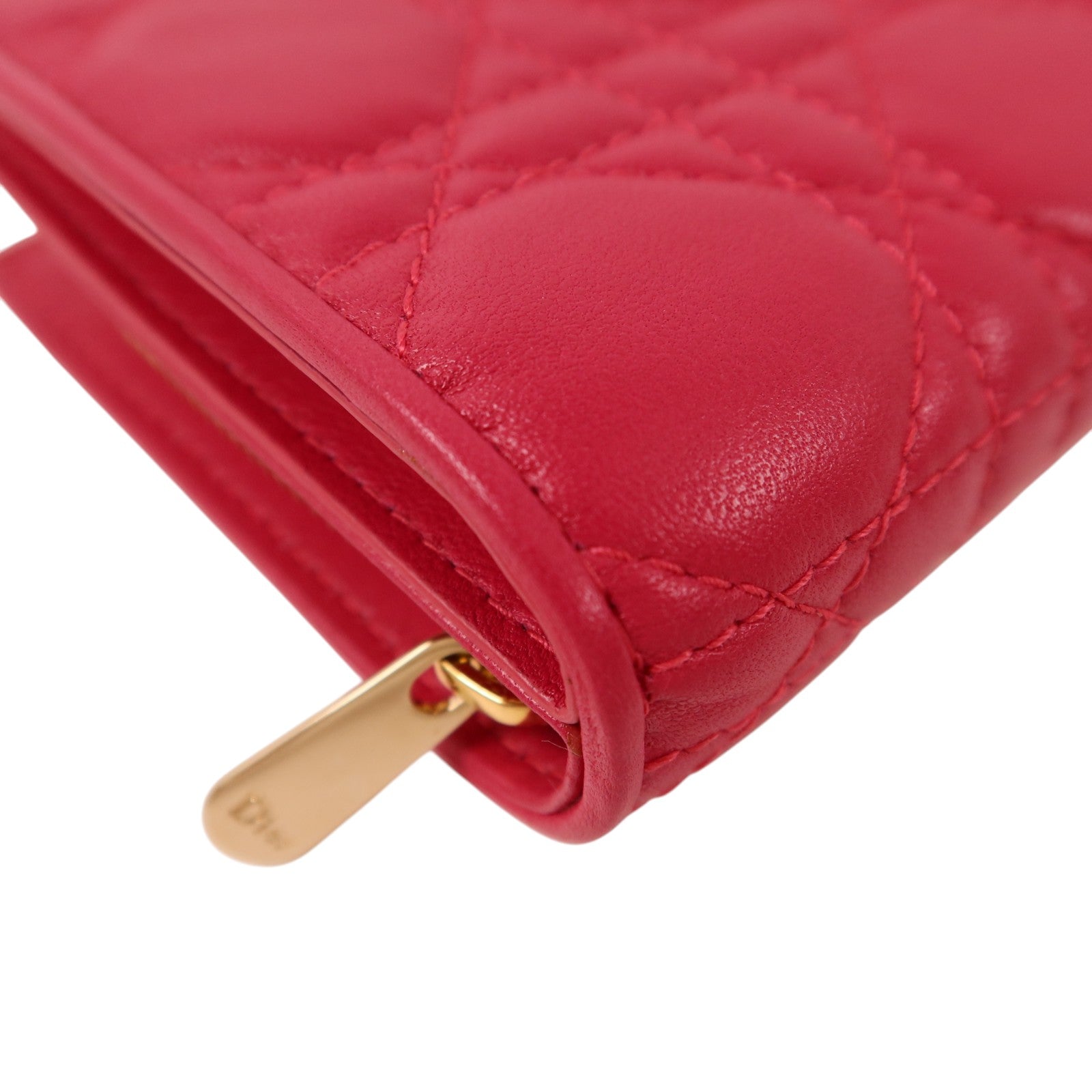 Dior 羊皮皮革Lady Dior Wallet金扣錢包