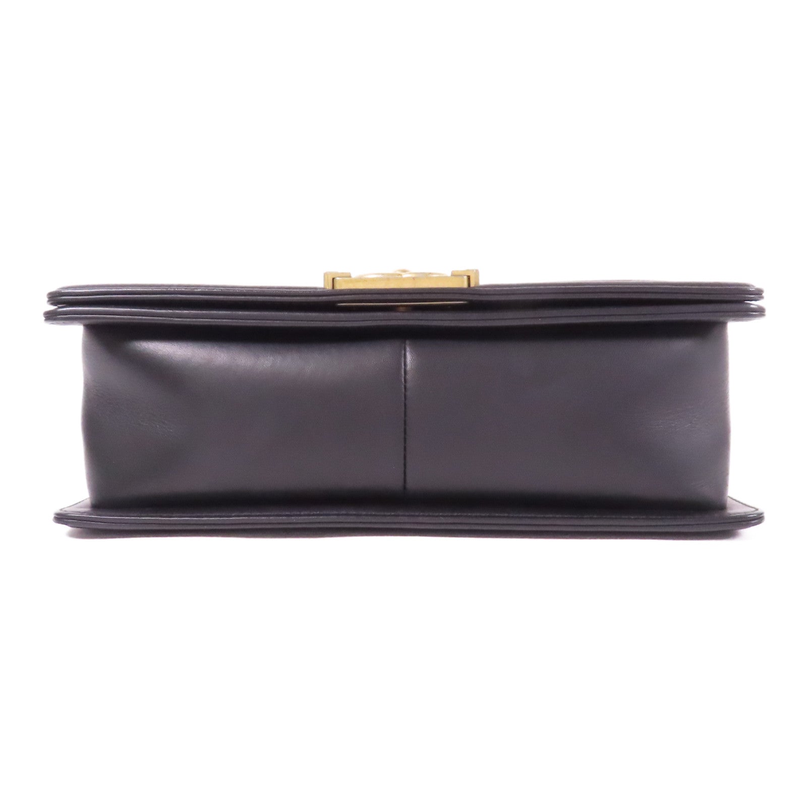 CHANEL CC GHW Boy 25 Chain Shoulder Bag Lambskin Leather Black