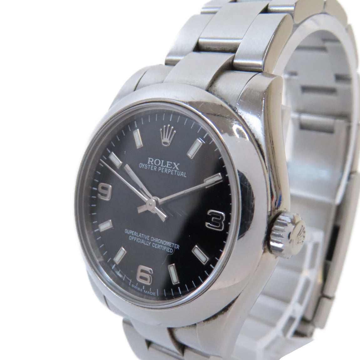 ROLEX Oyster Perpetual不鏽鋼自動機芯手錶黑色