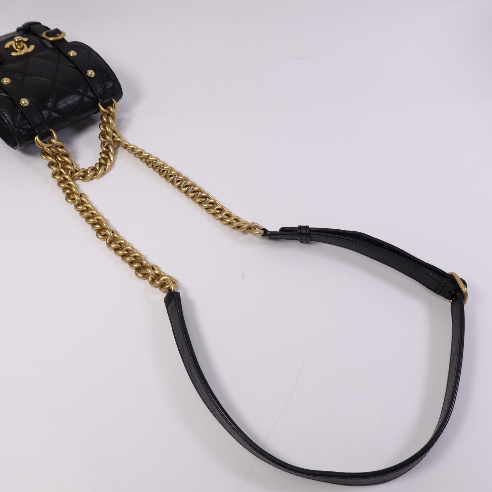 CHANEL 牛皮皮革Chain Shoulder Bag金扣鏈帶手挽肩背兩用袋