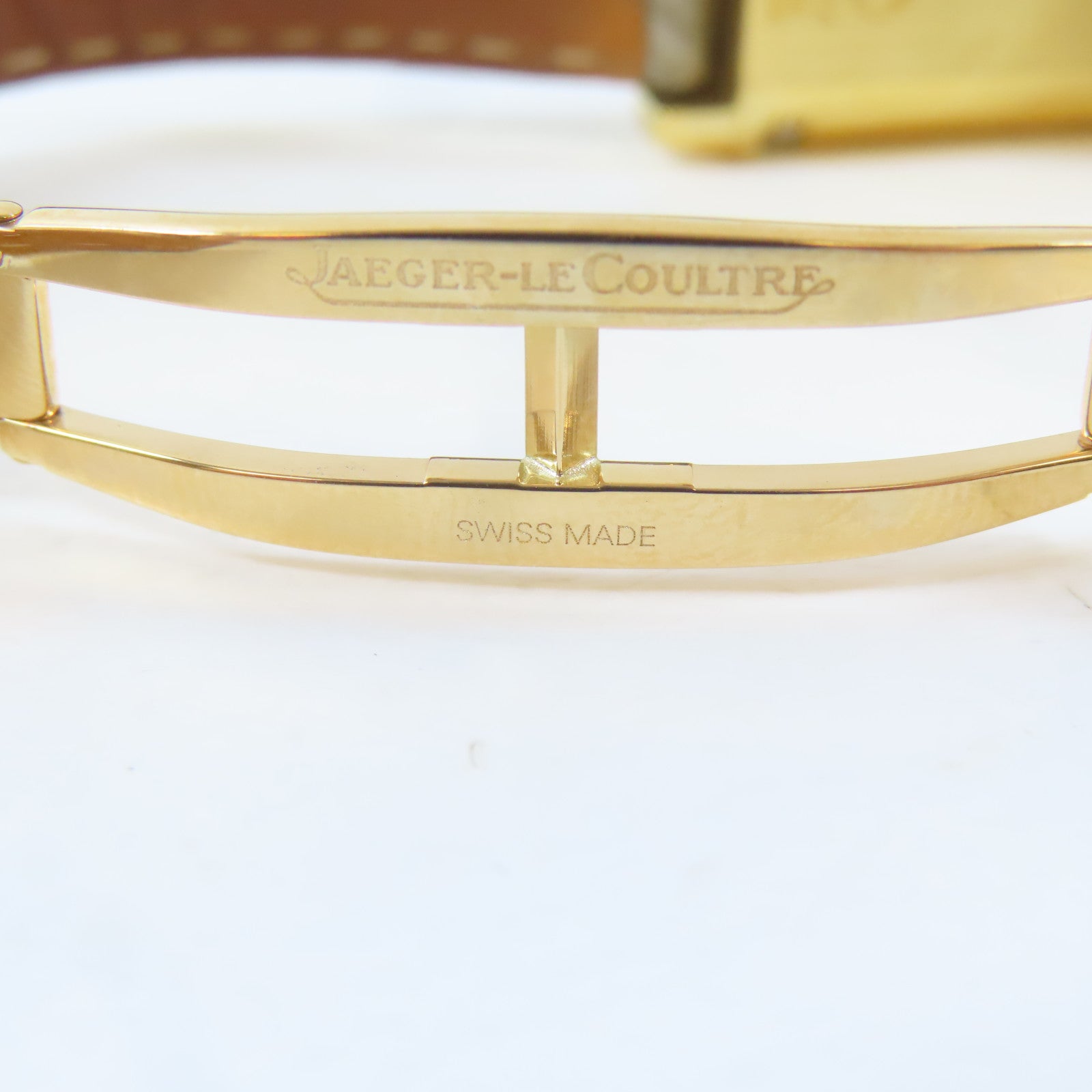 JAEGER-LECOULTRE Reverso Duetto18K黃金/鱷魚皮革手錶自動機芯銀色#15.25cm