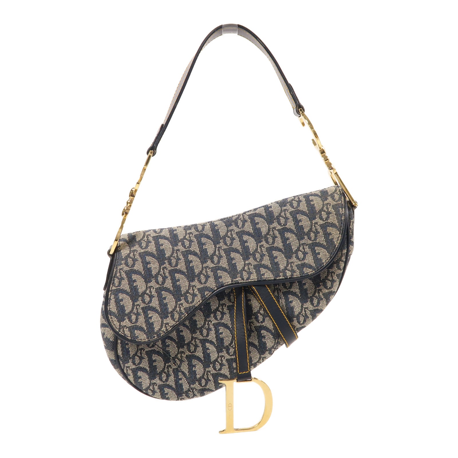 Dior 帆布Vintage Saddle金扣肩背袋