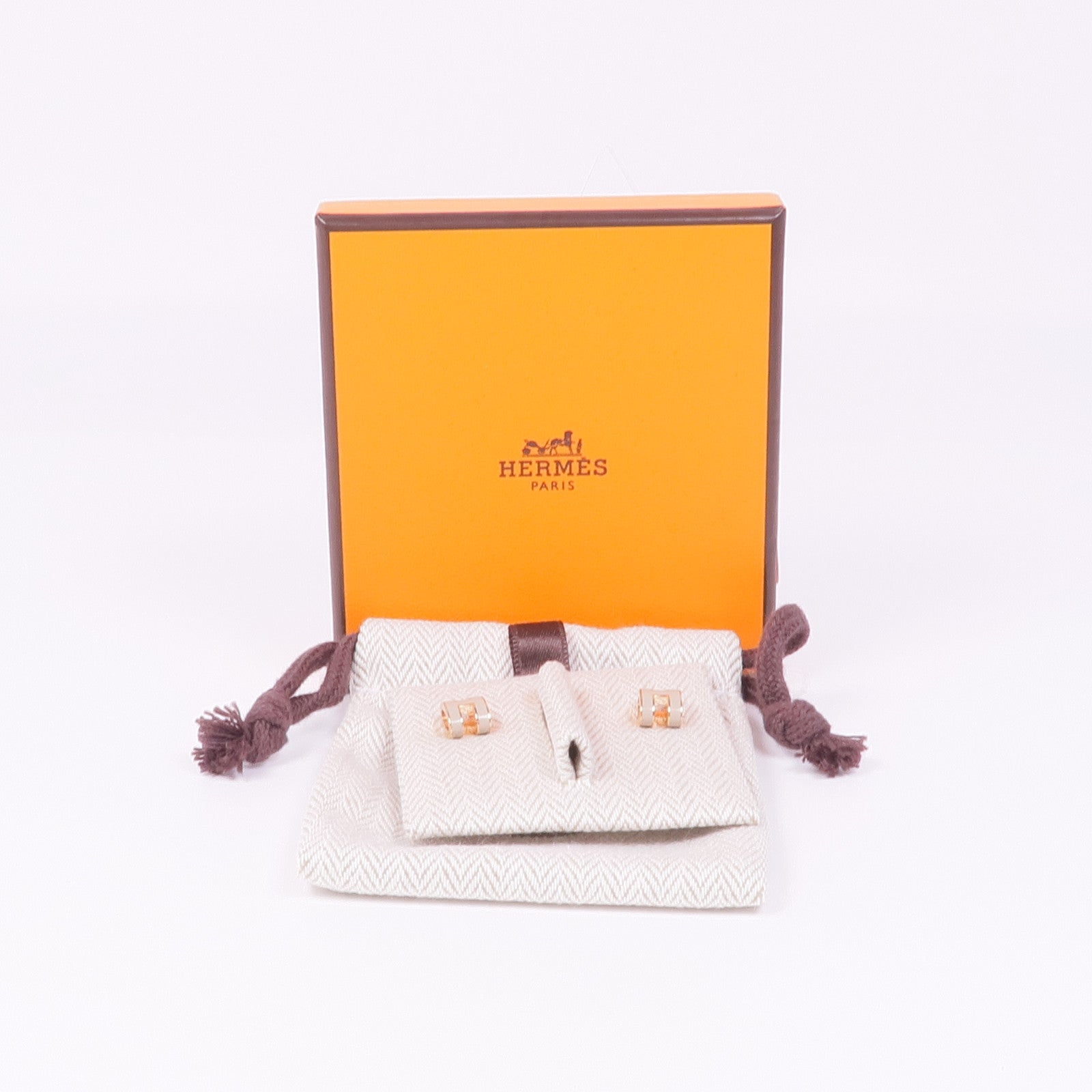 HERMES 金屬Mini Pop H Earrings耳環Chai