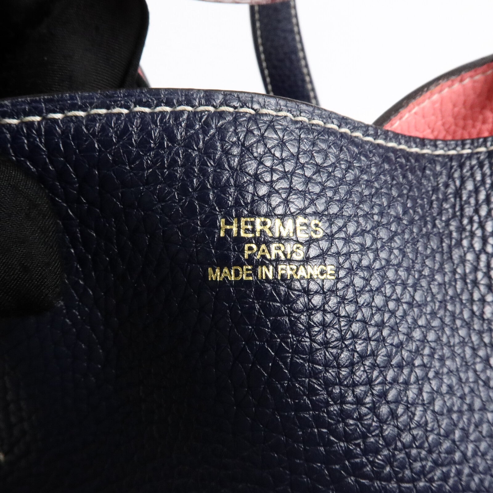 HERMES Clemence皮革Double Sens 28肩背袋/手挽袋Blue Nyui/Azalee