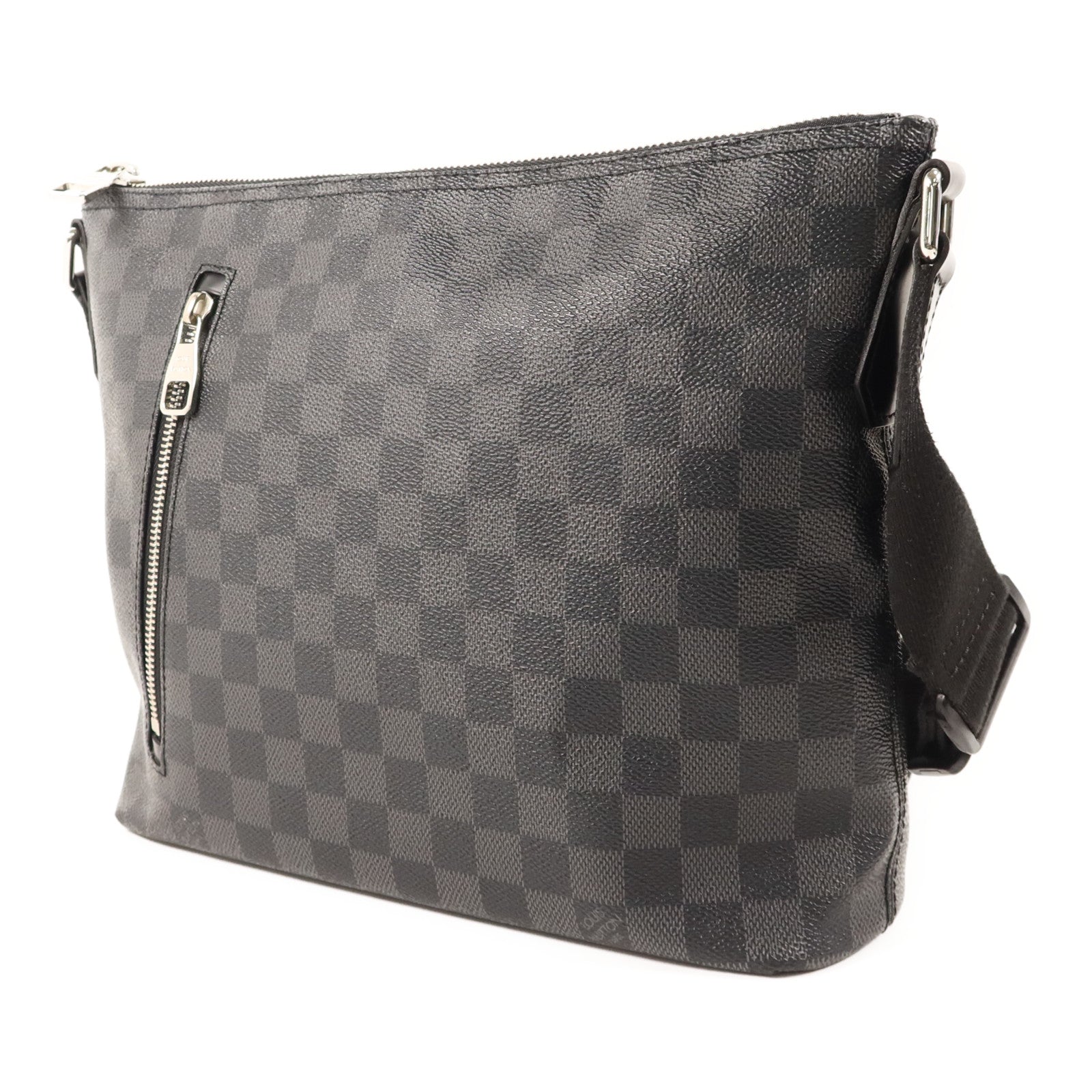 LOUIS VUITTON Damier Graphite Mick PM銀扣肩背袋