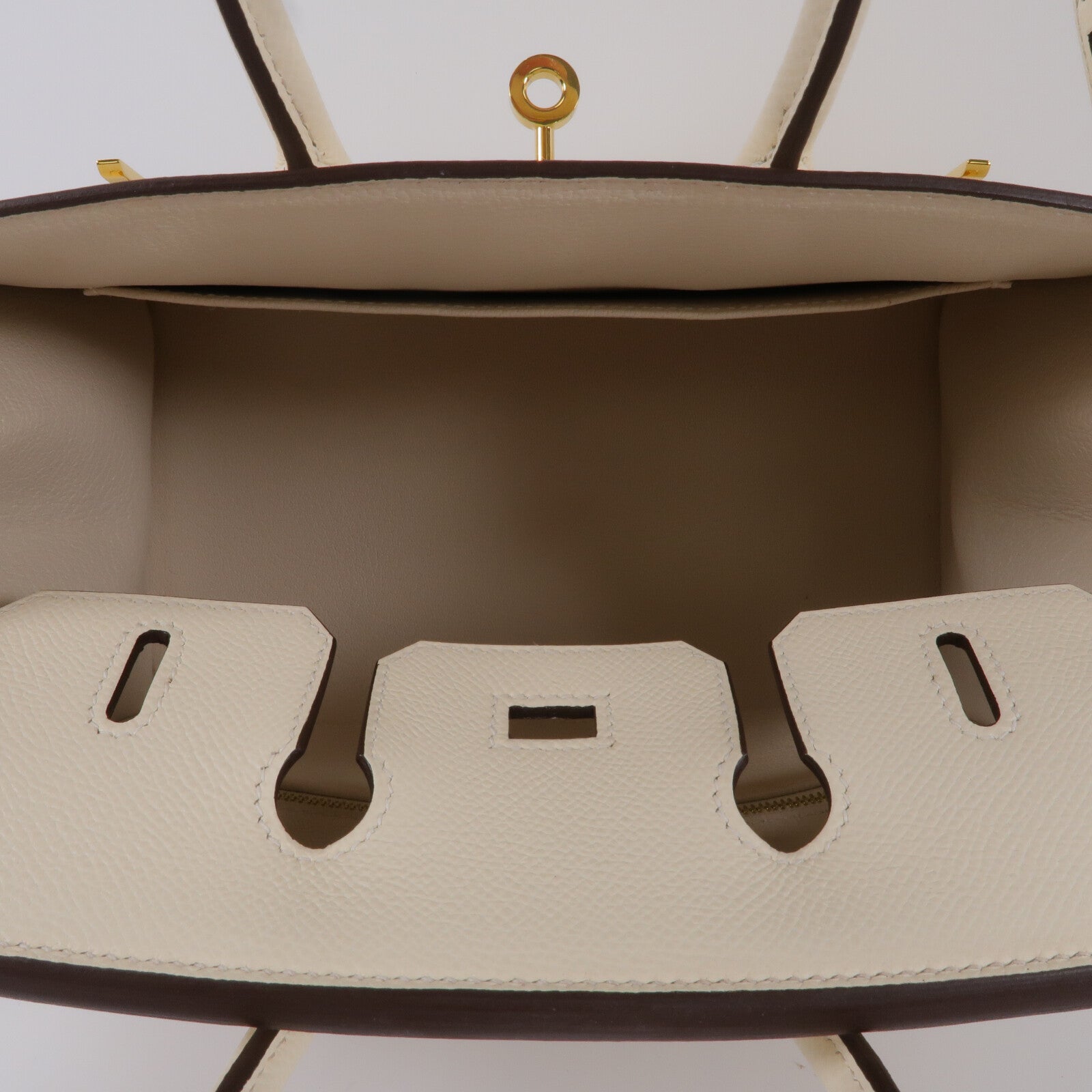 HERMES Epsom皮革Birkin 25手挽袋Nata