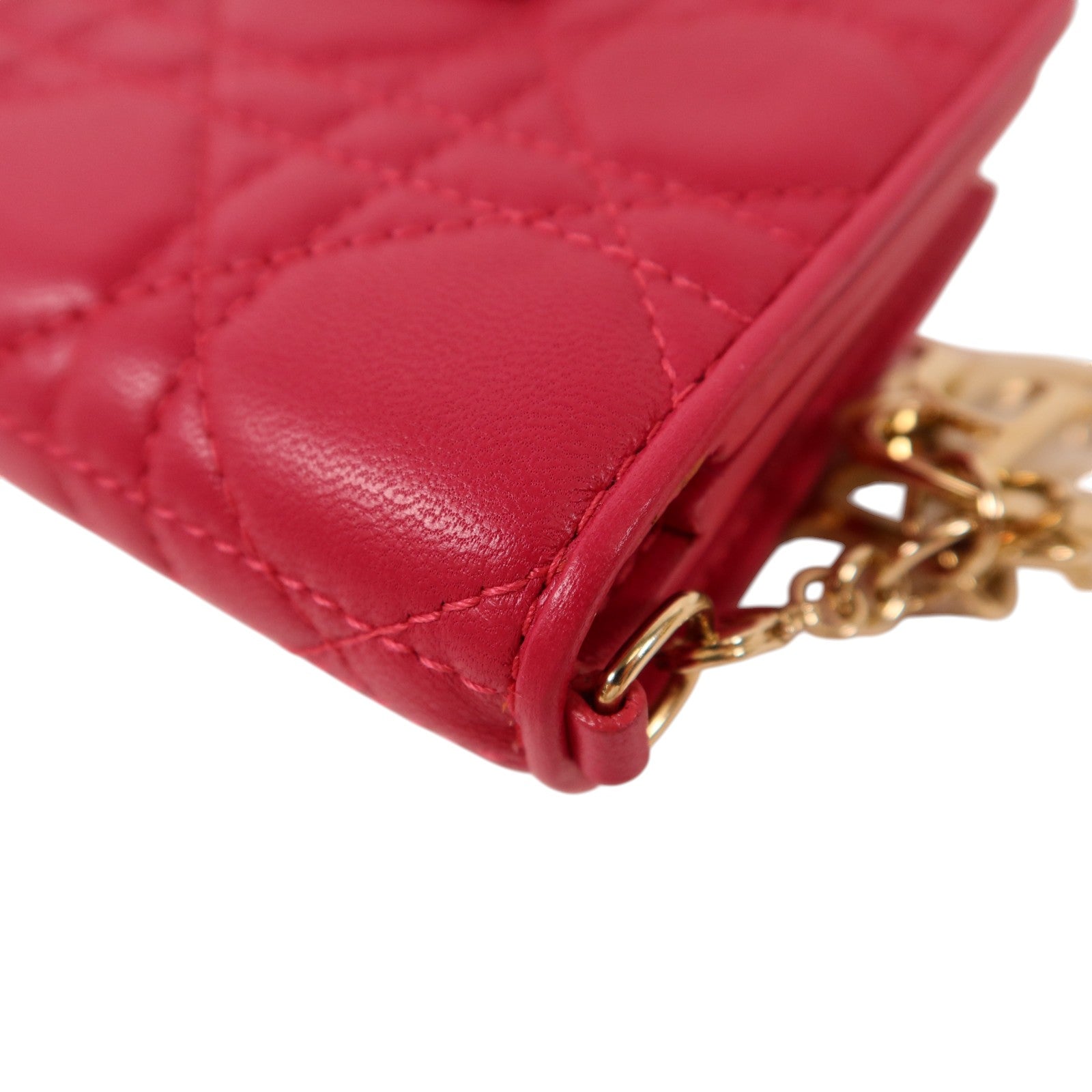 Dior 羊皮皮革Lady Dior Wallet金扣錢包