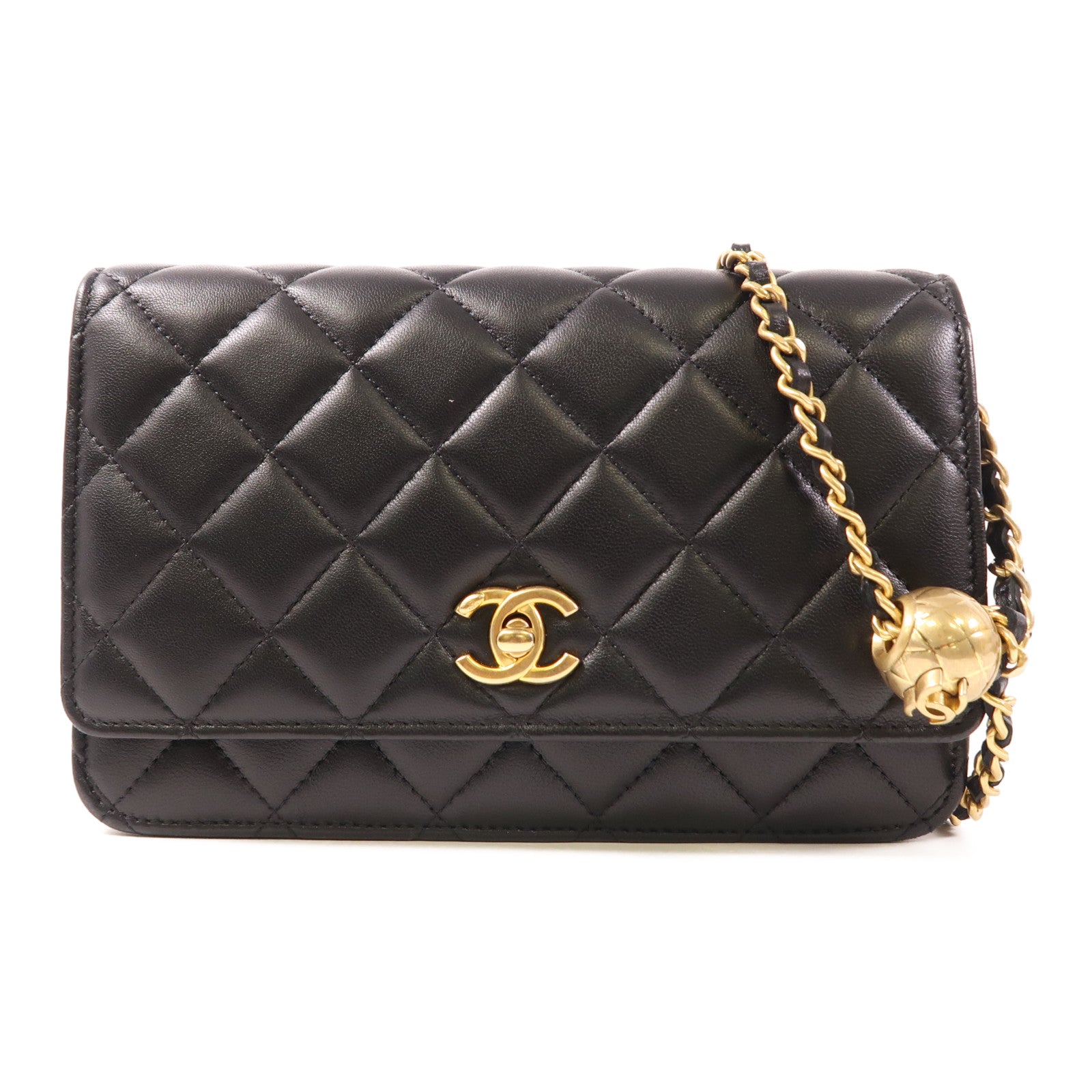 CHANEL 羊皮皮革WOC Wallet On Chain金扣鏈帶肩背袋
