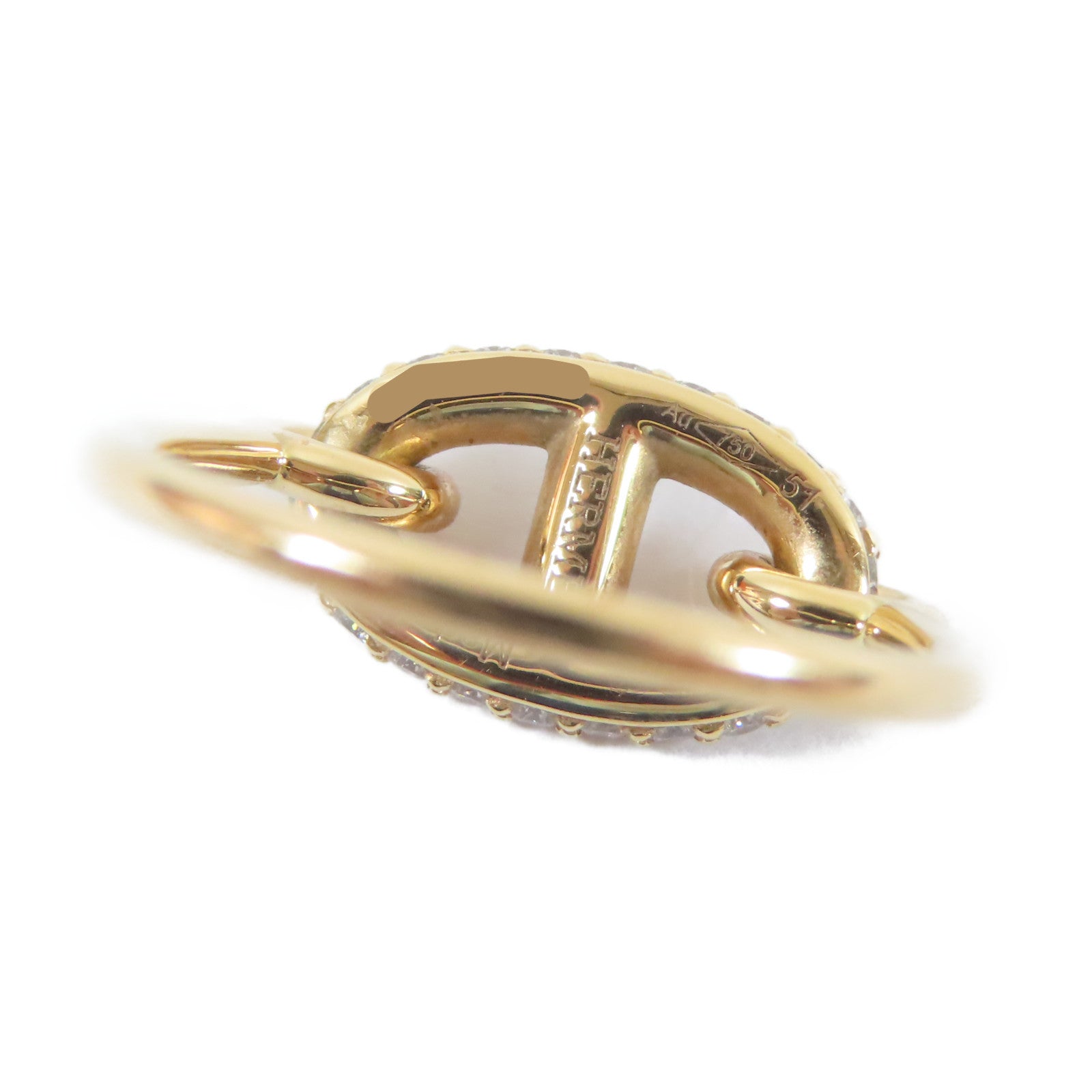 HERMES 18K玫瑰金Farandole Ring0.45ct鑽石戒指Hermes#51/US#5.75