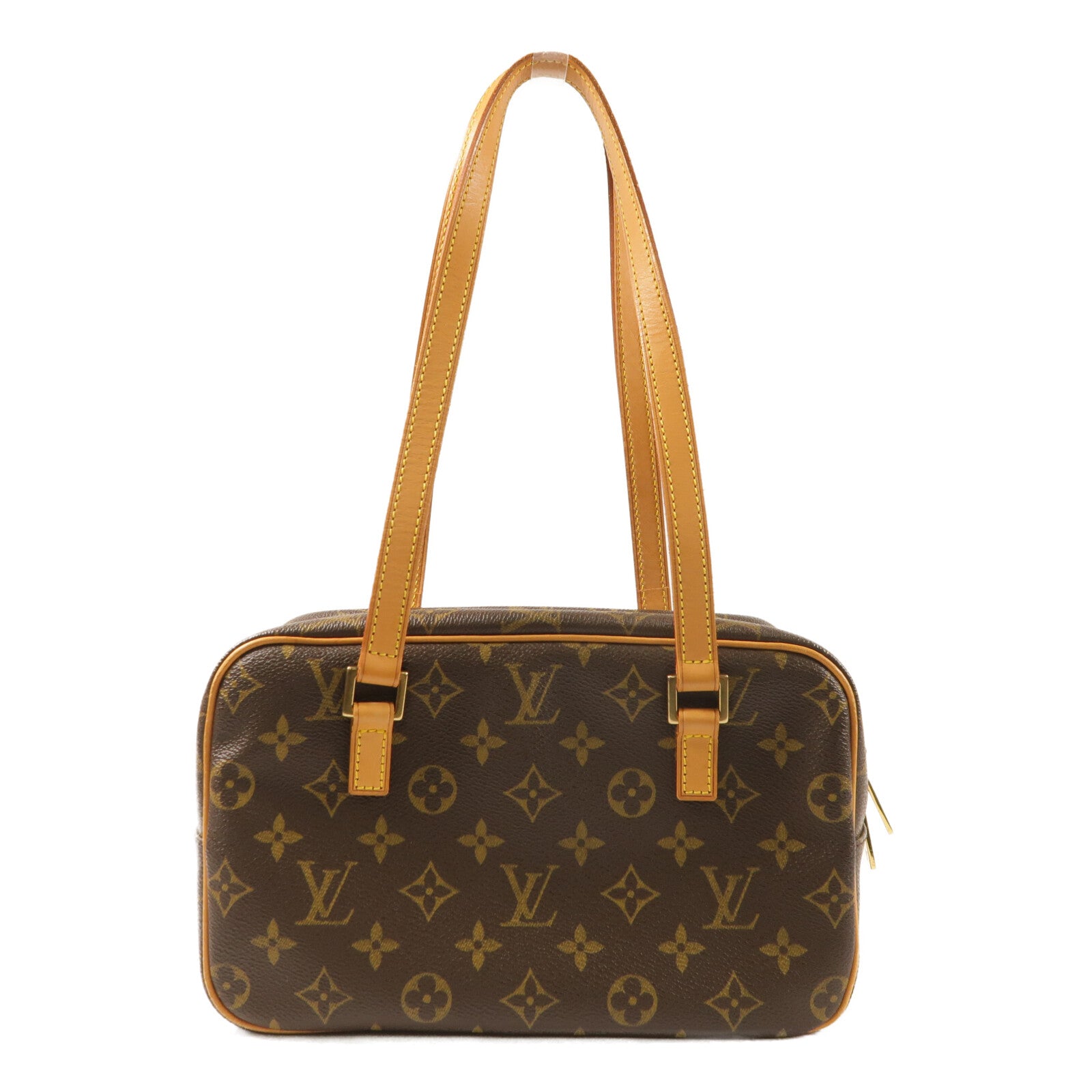 LOUIS VUITTON Monogram Cite GM金扣肩背袋棕色