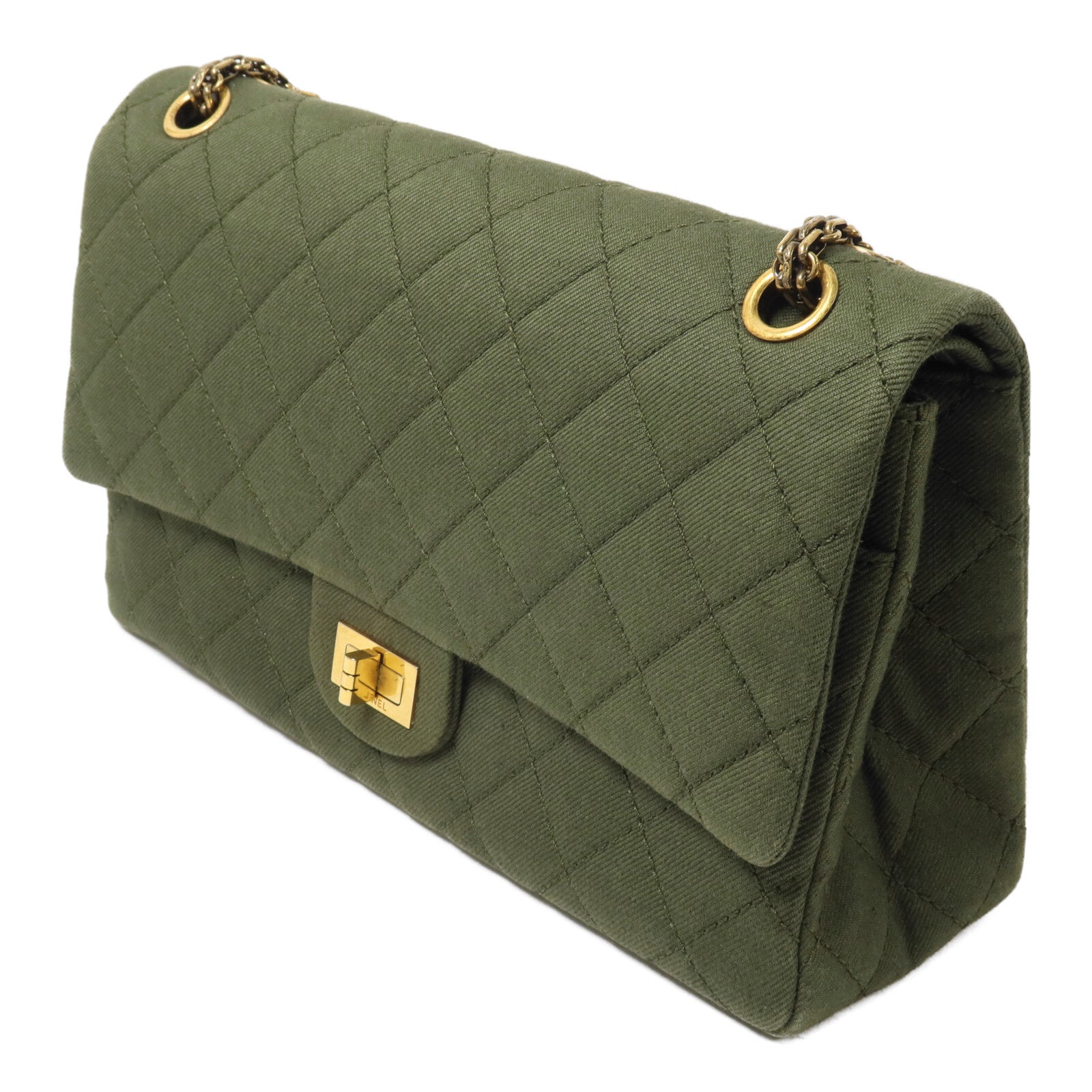 CHANEL 帆布2.55鏈帶肩背袋