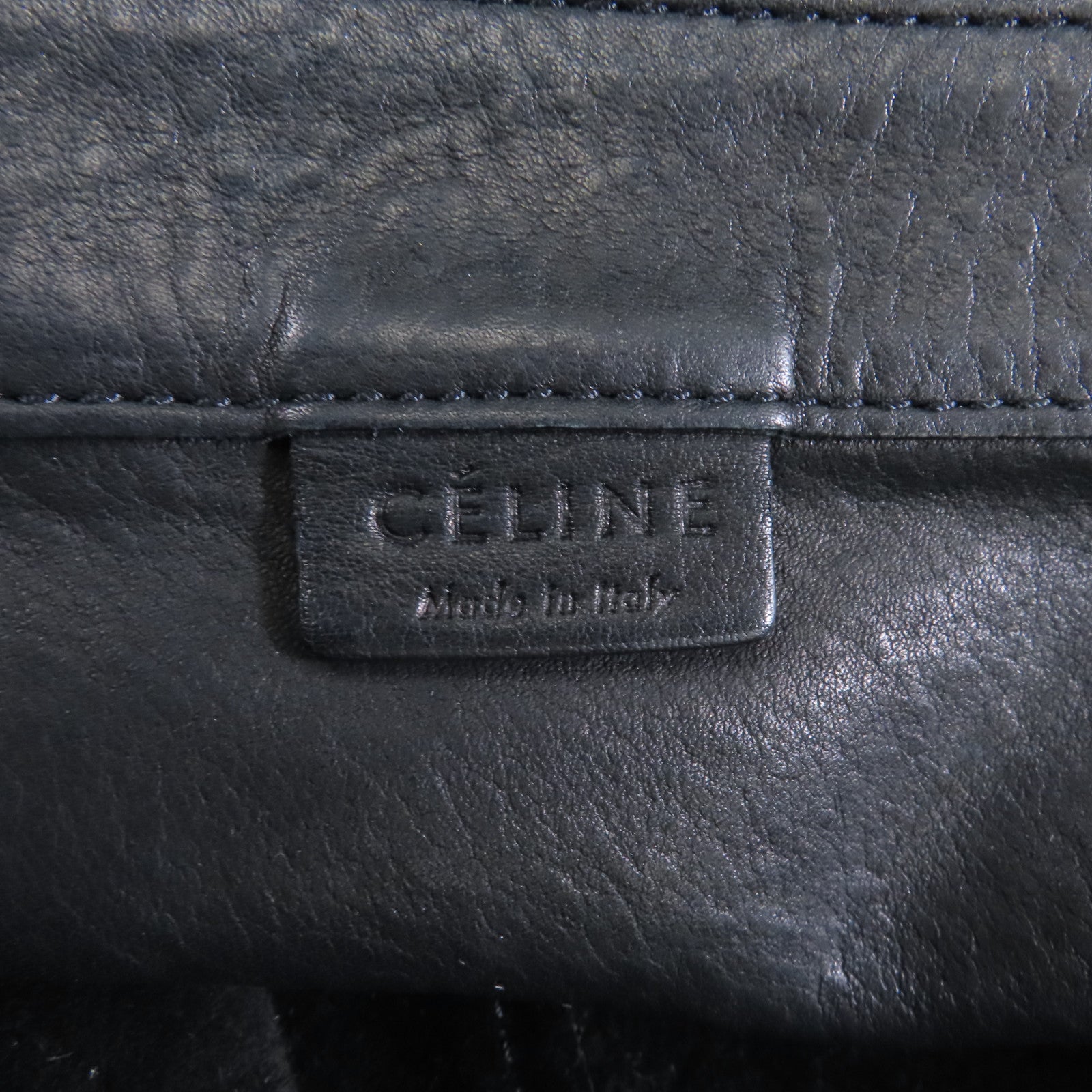 CELINE 牛皮皮革Tote Bag金扣手挽袋黑色