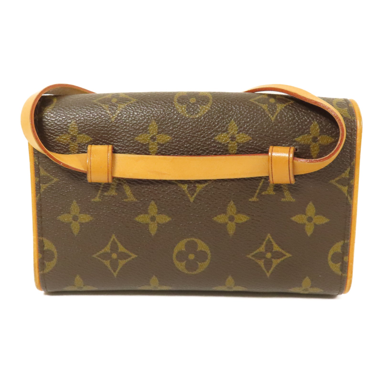 LOUIS VUITTON Monogram Pochette Florentine金扣腰包棕色