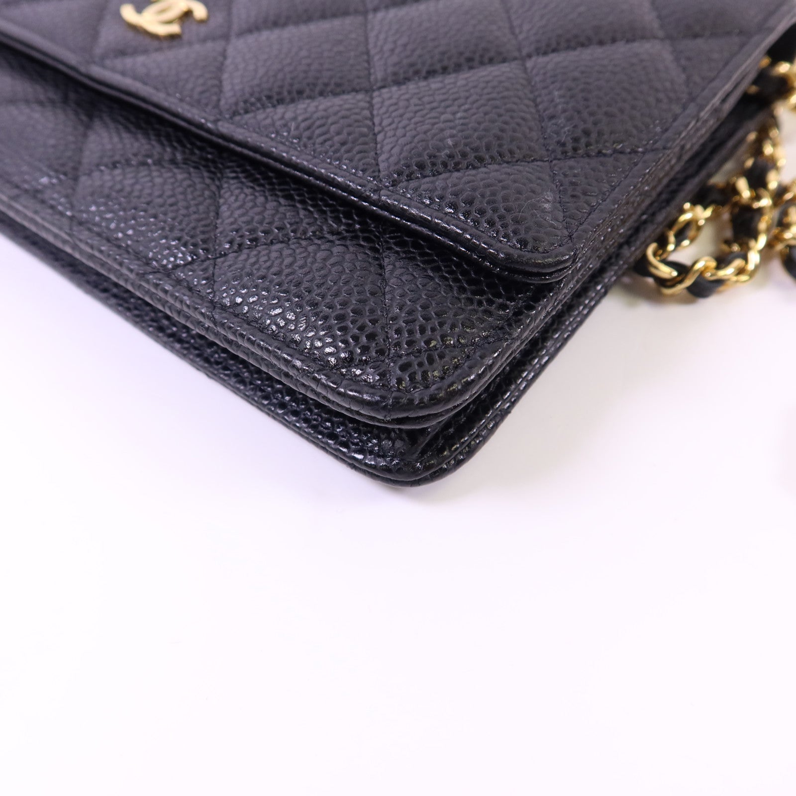 CHANEL 牛皮皮革Wallet On Chain金扣鏈帶肩背袋