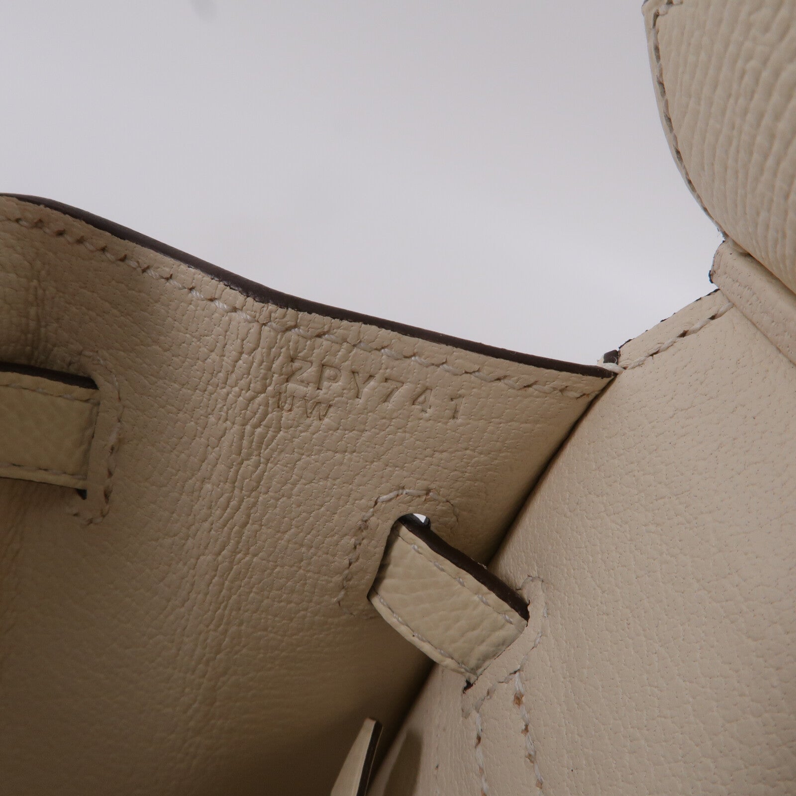 HERMES Epsom皮革Birkin 25手挽袋Nata