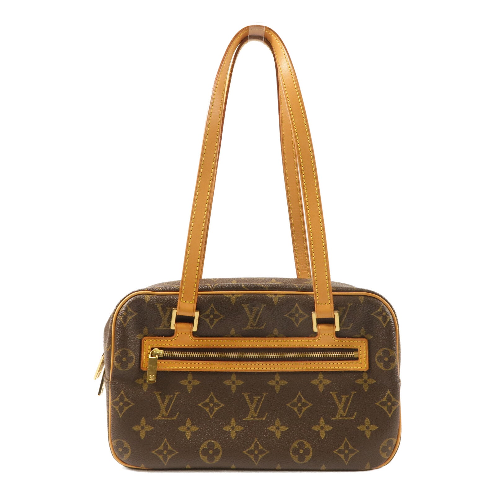 LOUIS VUITTON Monogram Cite GM金扣肩背袋棕色