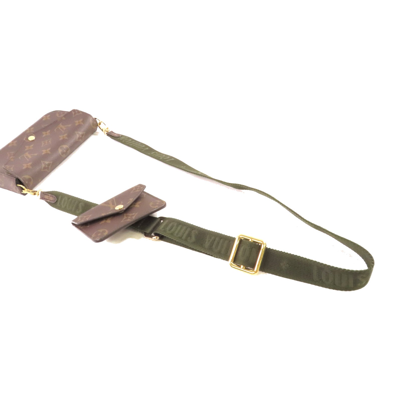 LOUIS VUITTON Monogram Pochette Felicie Pouch Shoulder Bag金扣肩背袋啡色