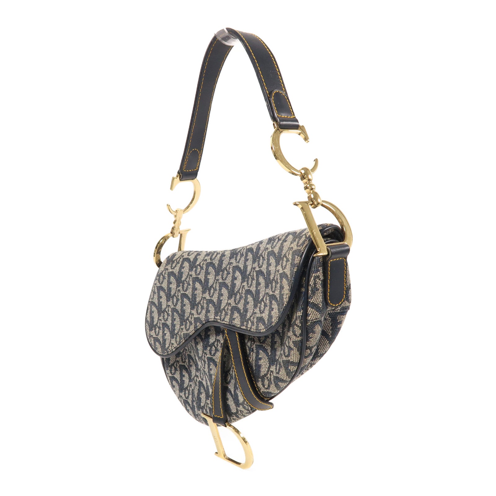 Dior 帆布Vintage Saddle金扣肩背袋