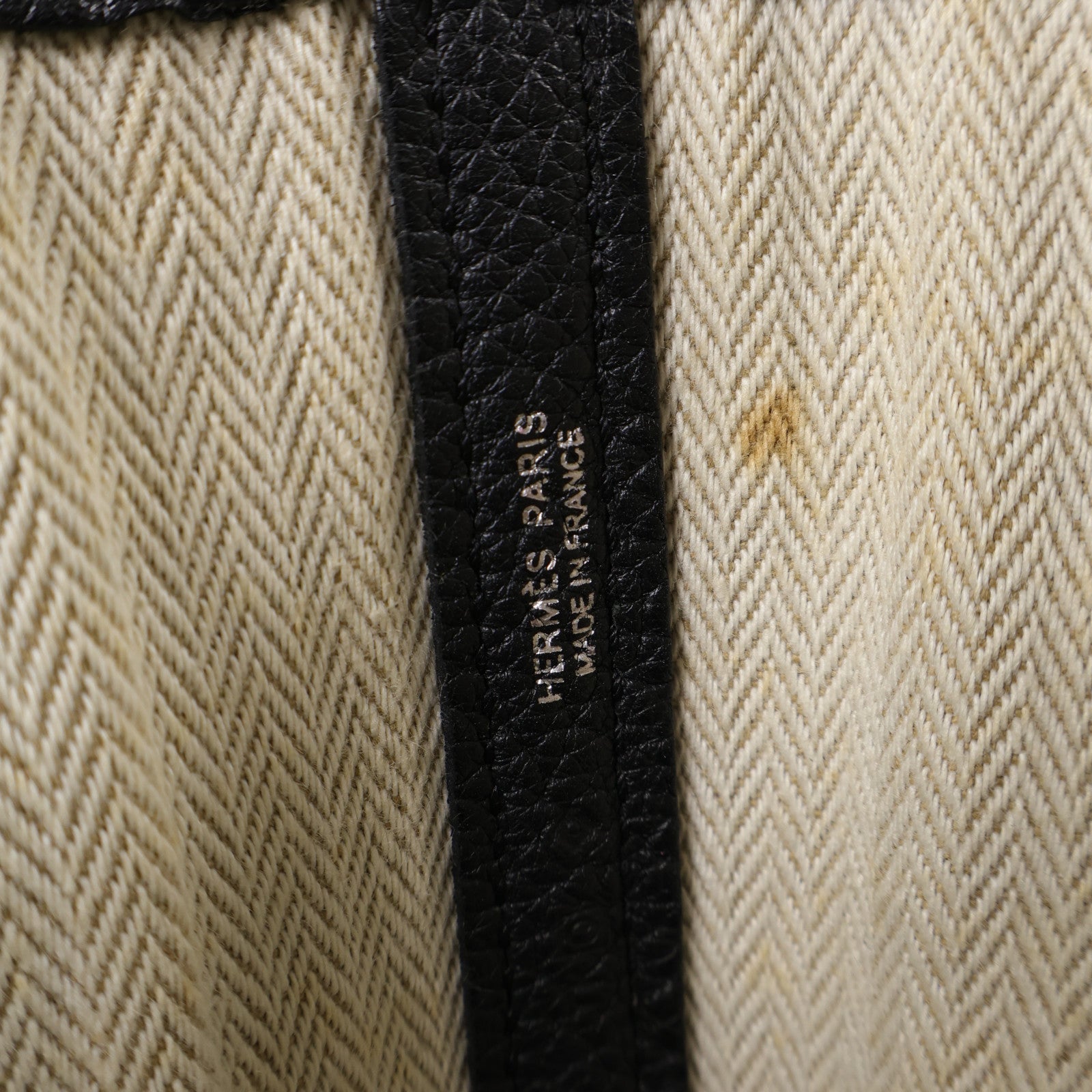 HERMES Negonda皮革GardenParty PM銀扣手挽袋Noir