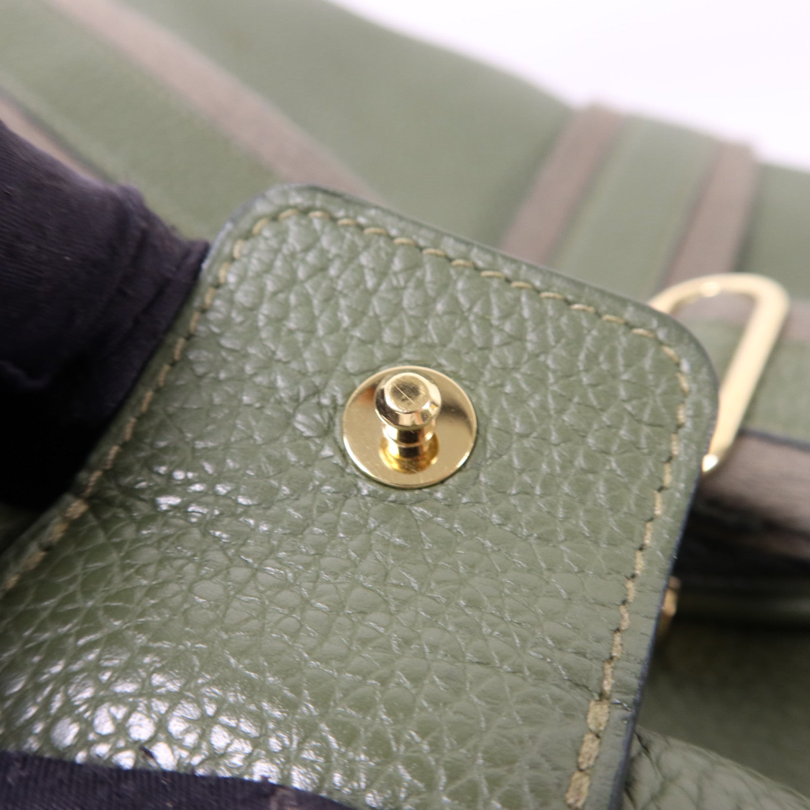 HERMES Clemence皮革Bourlingue金扣肩背袋