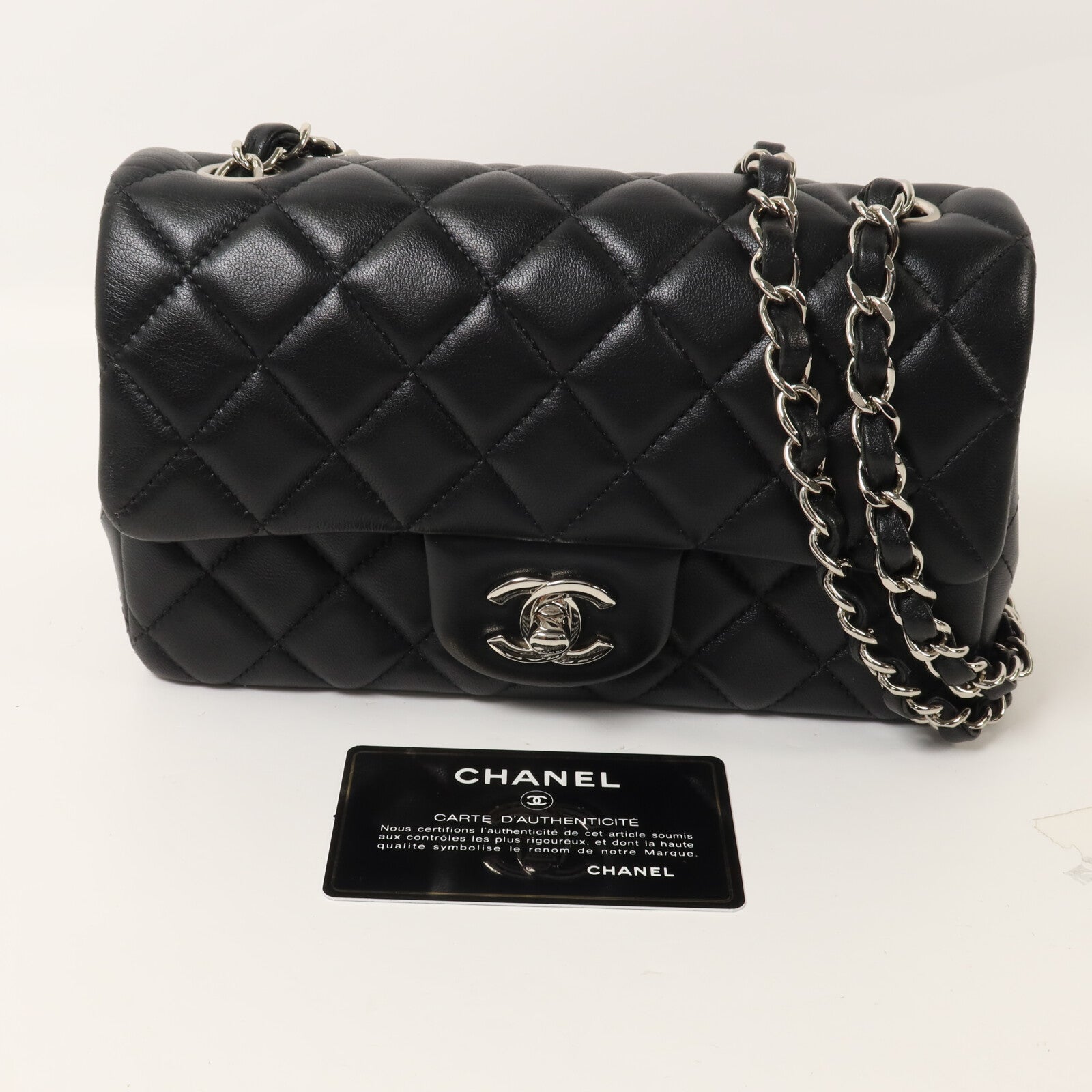 CHANEL 羊皮皮革Classic 20 Mini鏈帶肩背袋