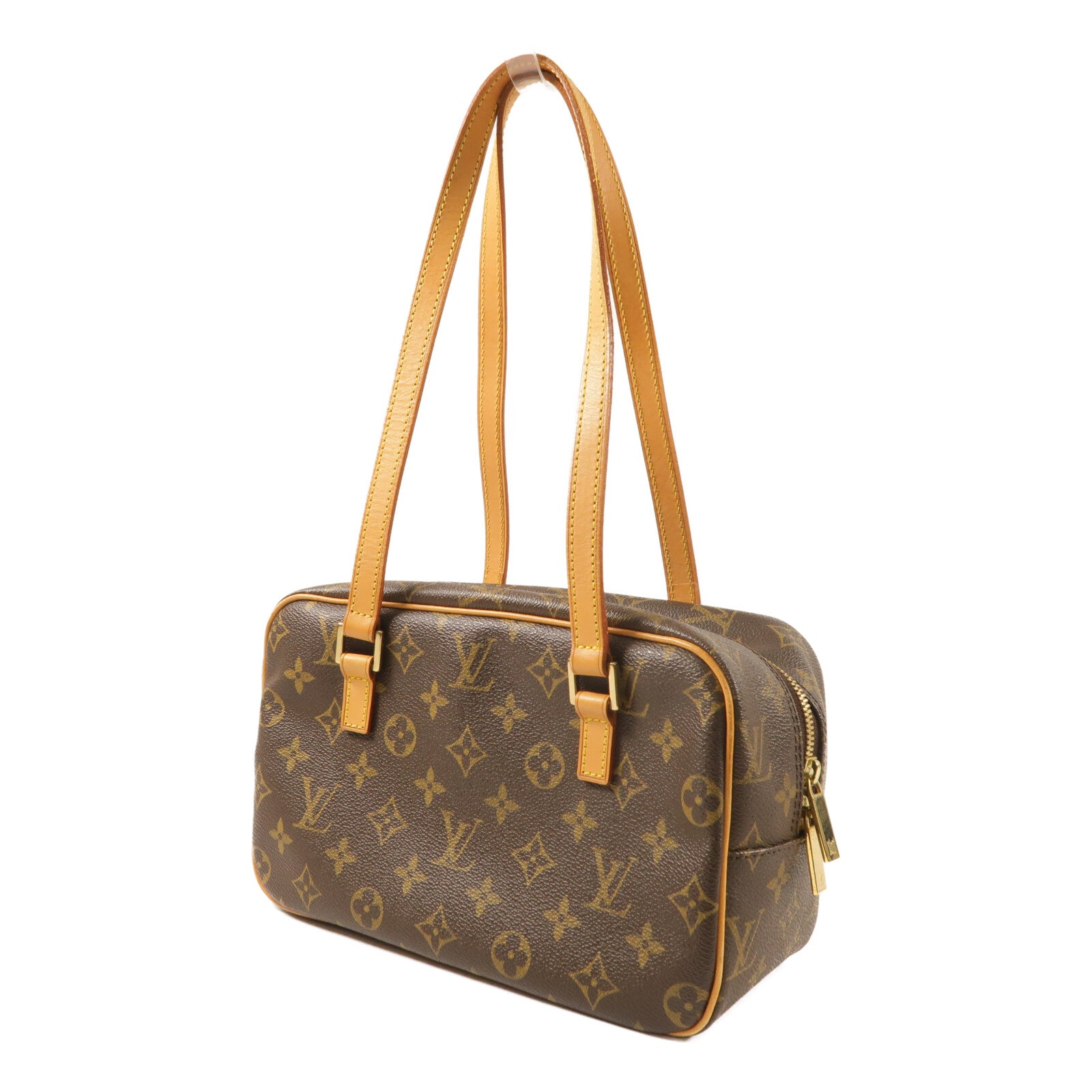 LOUIS VUITTON Monogram Cite GM金扣肩背袋棕色