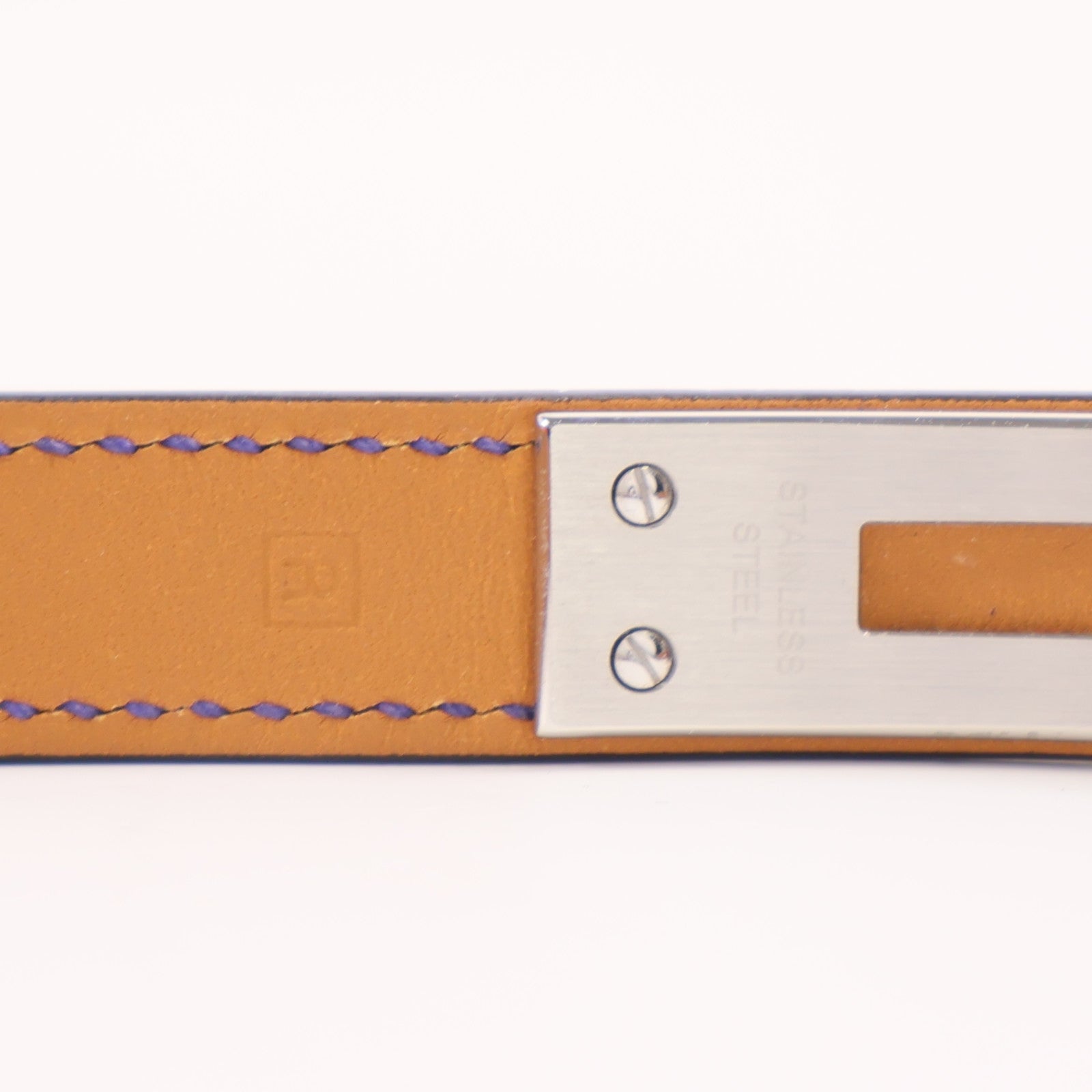 HERMES Double Kelly Quartz Watch KE1.210 Stainless Steel/Leather Bleu Electrique