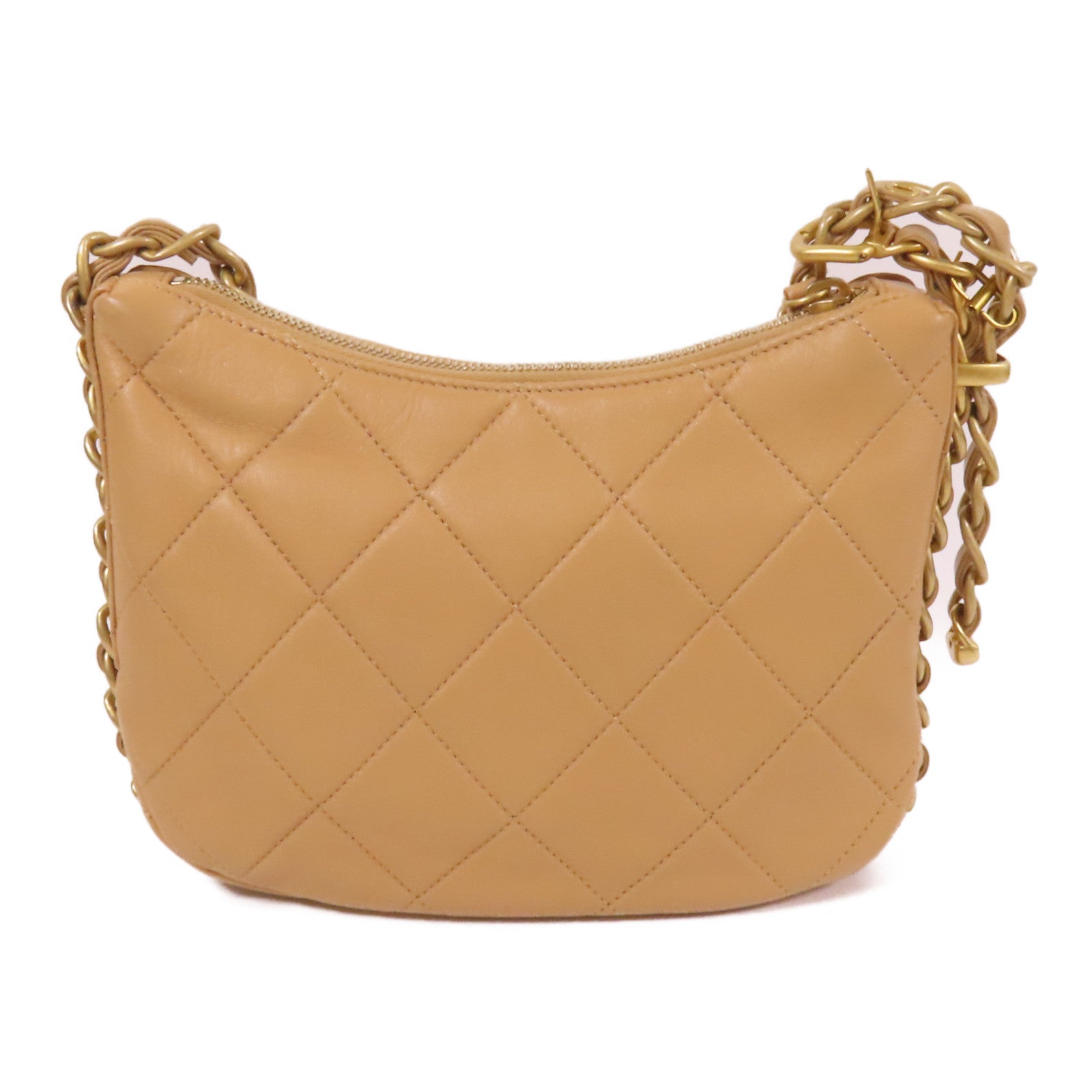 CHANEL 牛皮皮革Chain Shoulder金扣鏈帶肩背袋