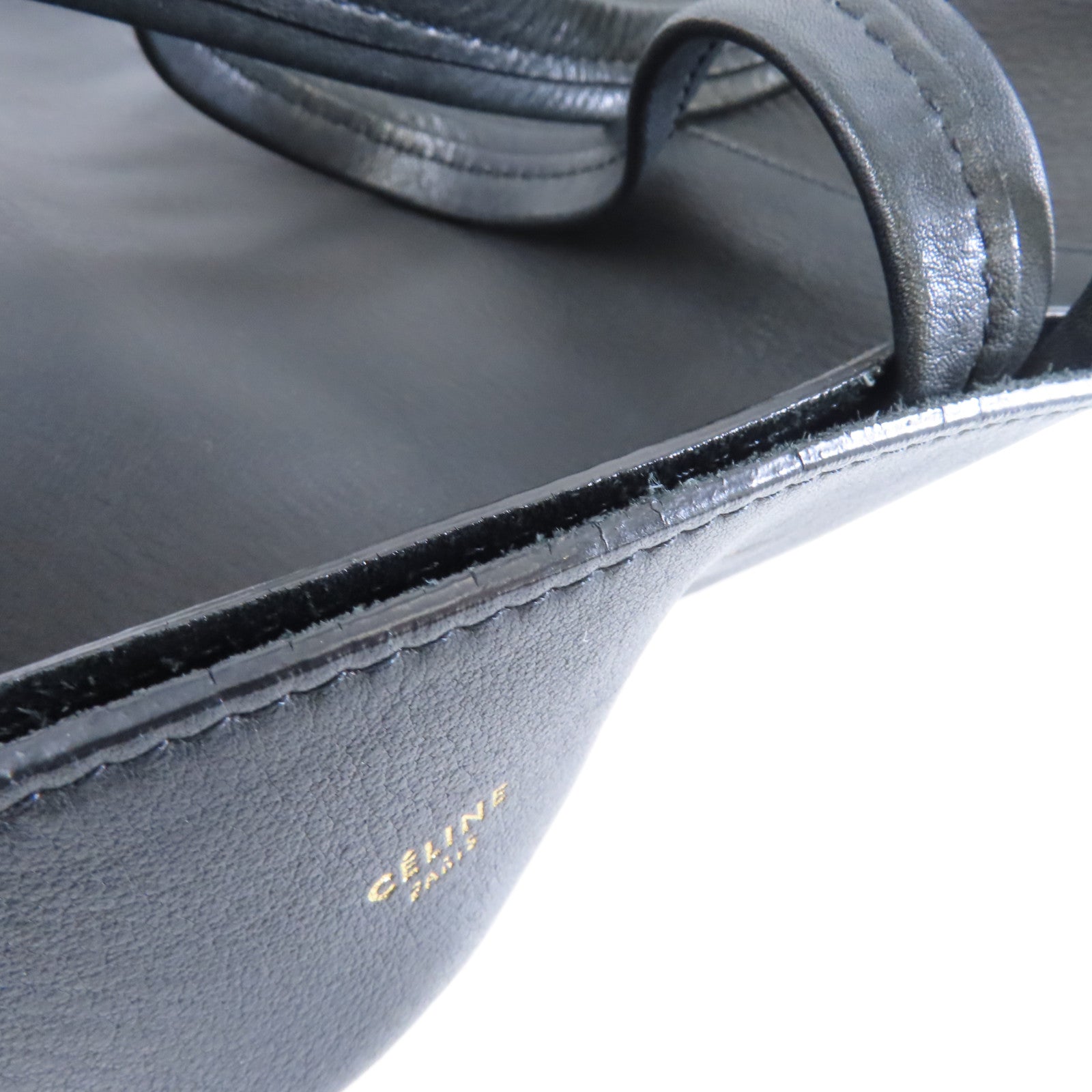 CELINE 牛皮皮革Tote Bag金扣手挽袋黑色