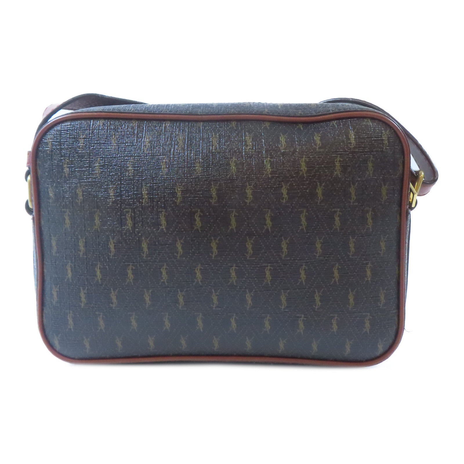 SAINT LAURENT 塗層帆布Camera Bag金扣肩背袋啡色