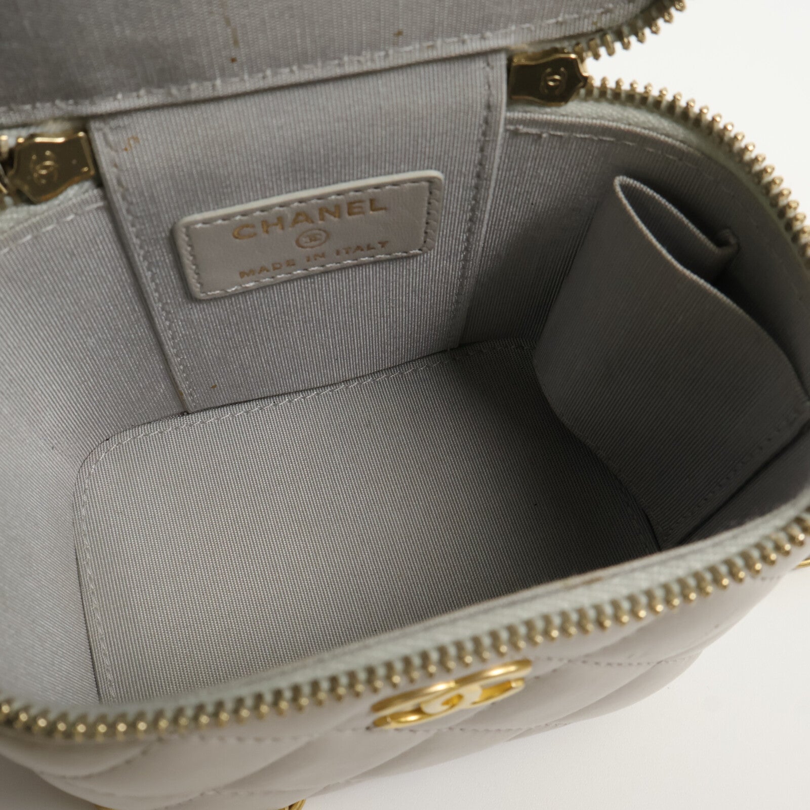 CHANEL 羊皮皮革Mini Handle Vanity Case鏈帶肩背袋