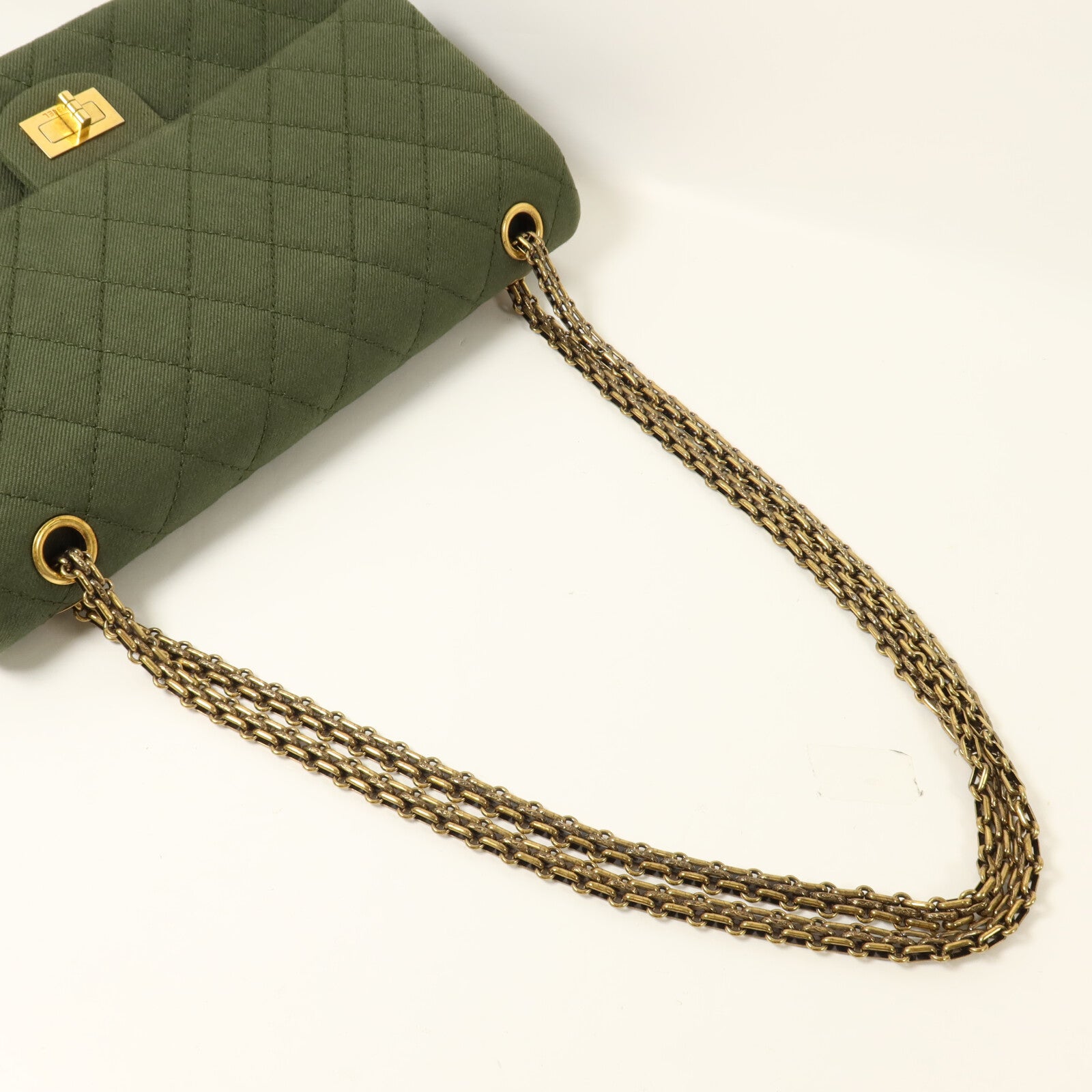 CHANEL 帆布2.55鏈帶肩背袋