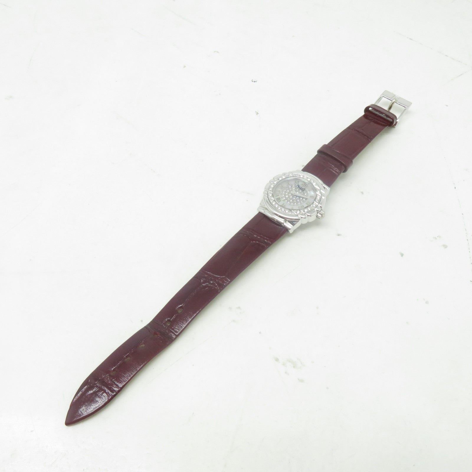 PIAGET 18K白金Tanagra Dia手錶石英機芯銀色