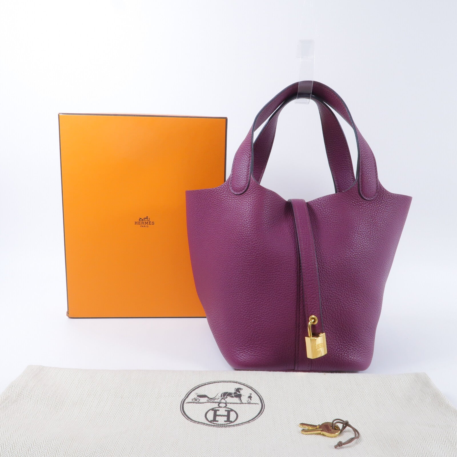 HERMES Maurice皮革Picotin PM手挽袋Anemone