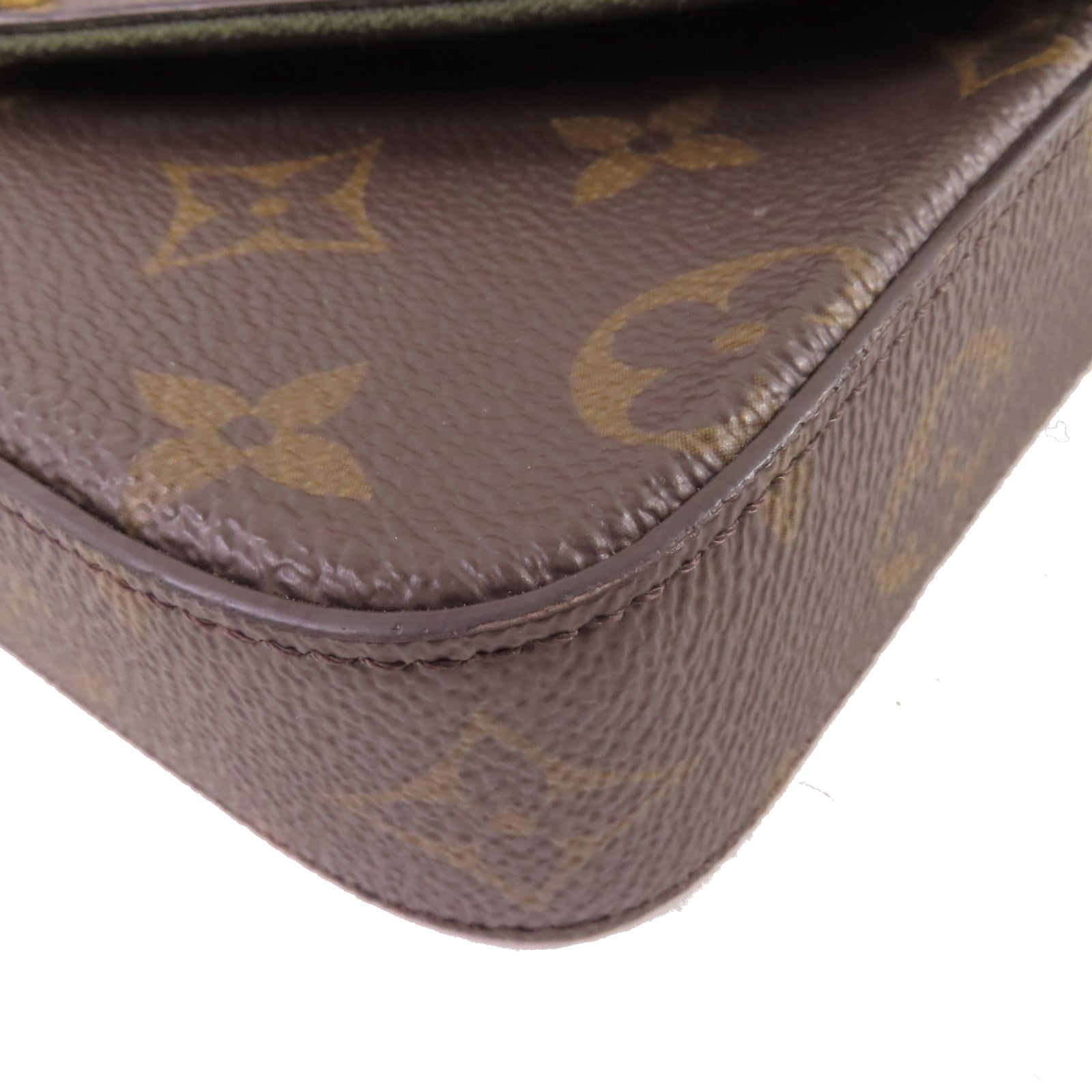 LOUIS VUITTON Monogram Pochette Felicie Pouch Shoulder Bag金扣肩背袋啡色