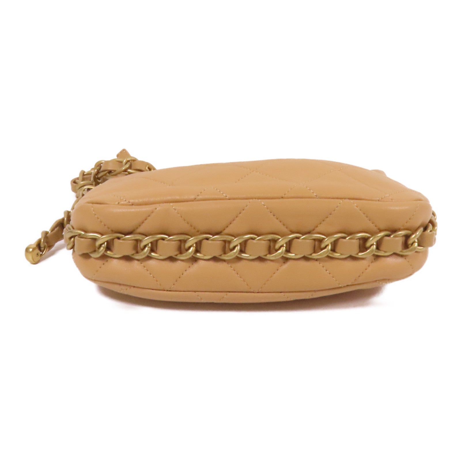 CHANEL 牛皮皮革Chain Shoulder金扣鏈帶肩背袋