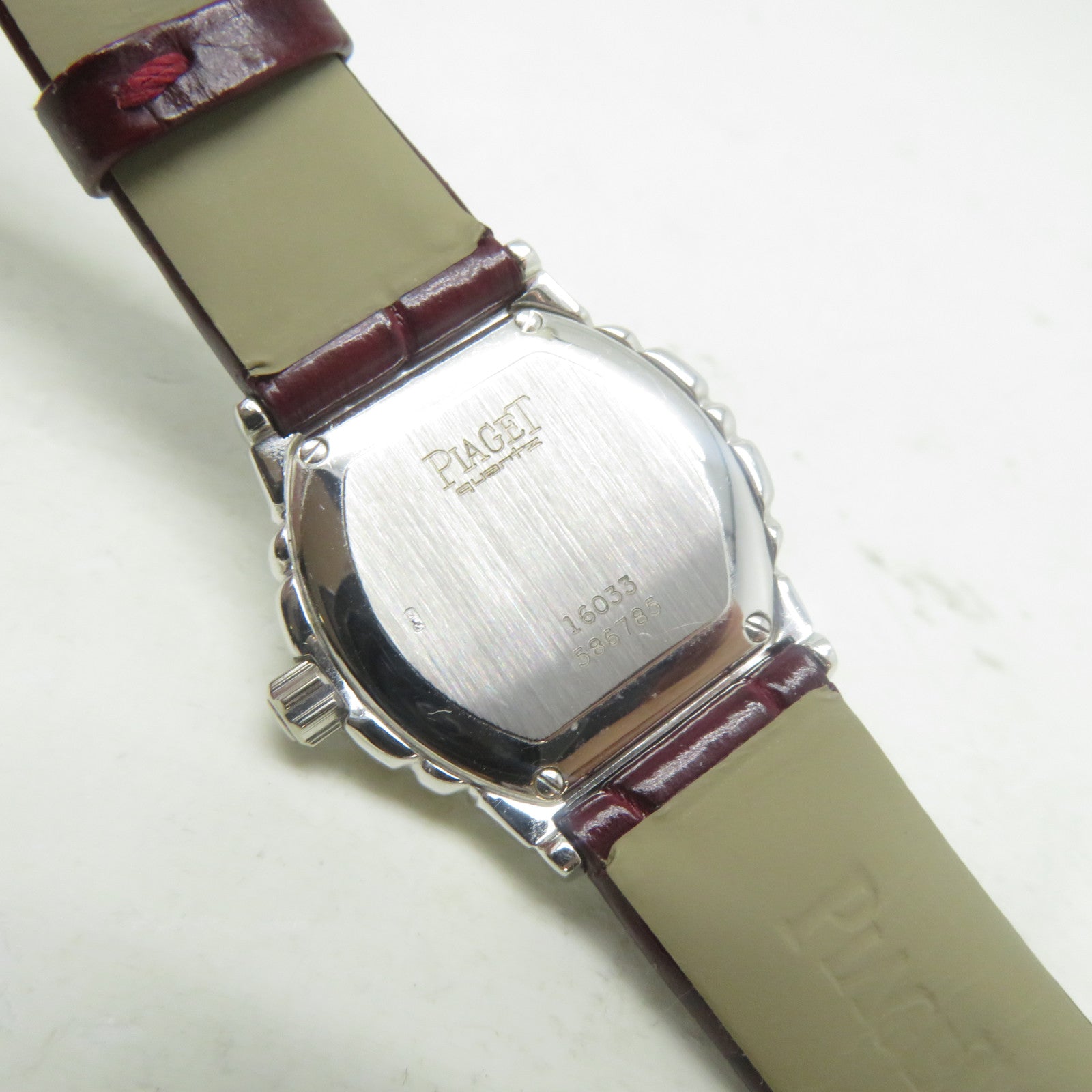 PIAGET 18K白金Tanagra Dia手錶石英機芯銀色