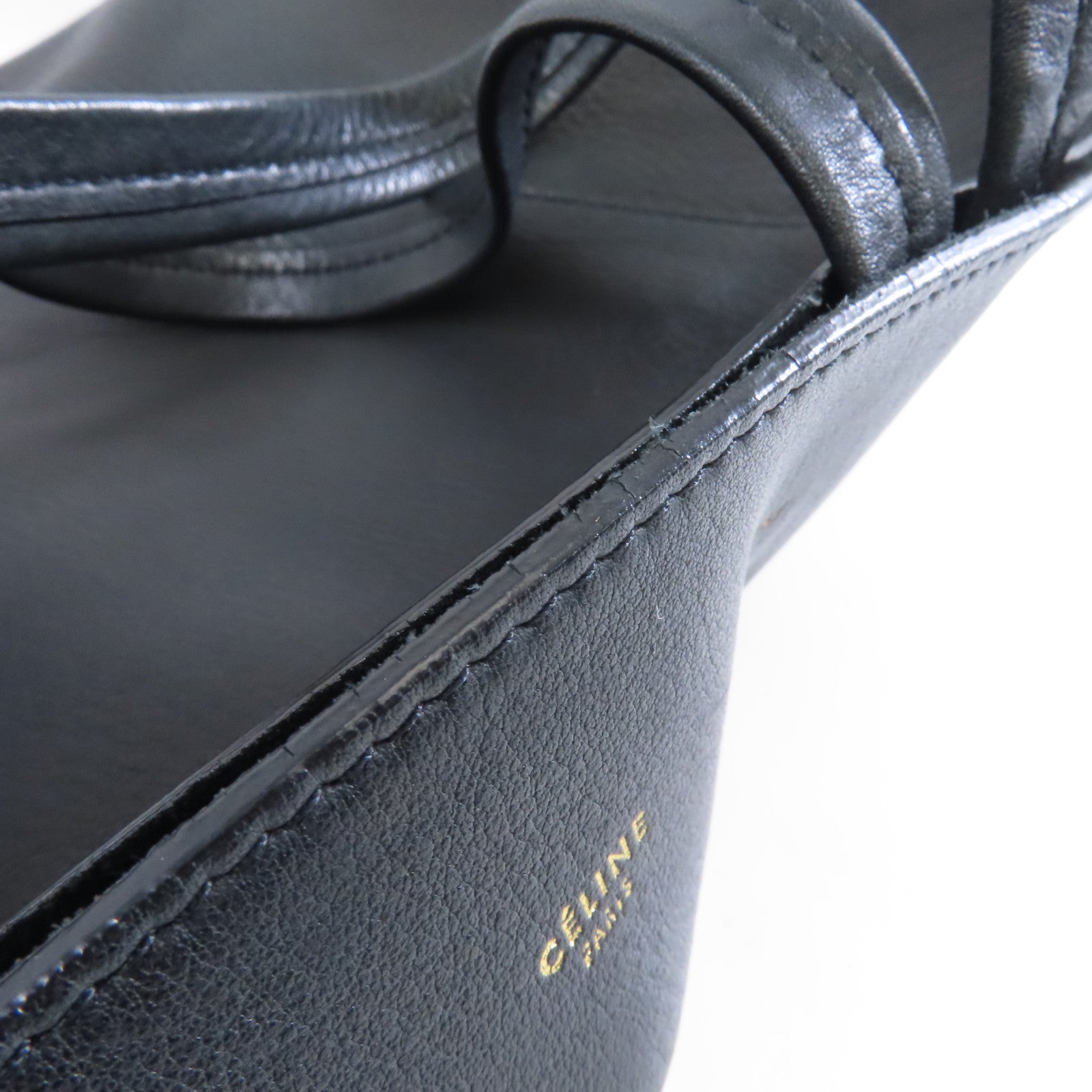CELINE 牛皮皮革Tote Bag金扣手挽袋黑色