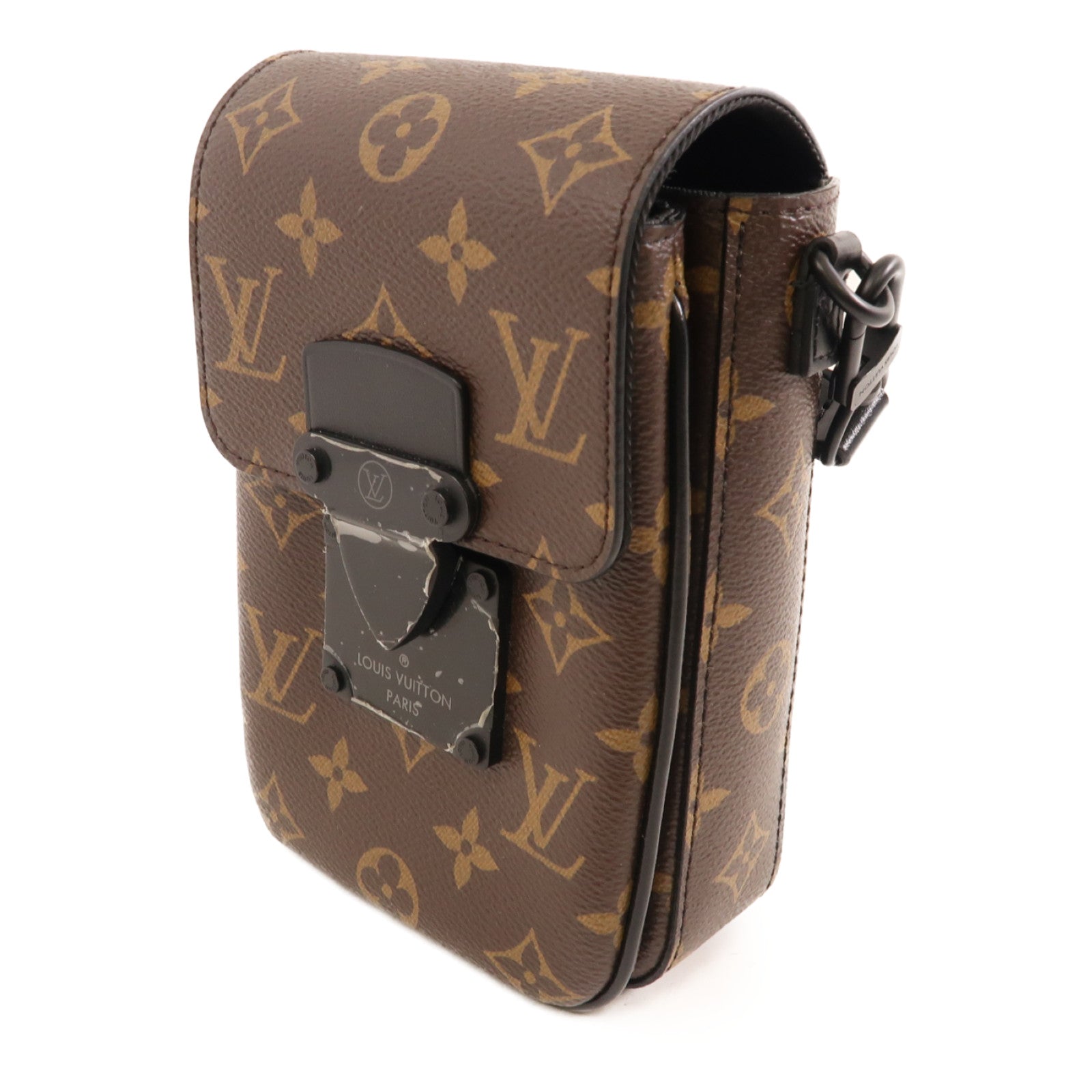 LOUIS VUITTON Monogram S-Lock Vertical肩背袋啡色/黑色