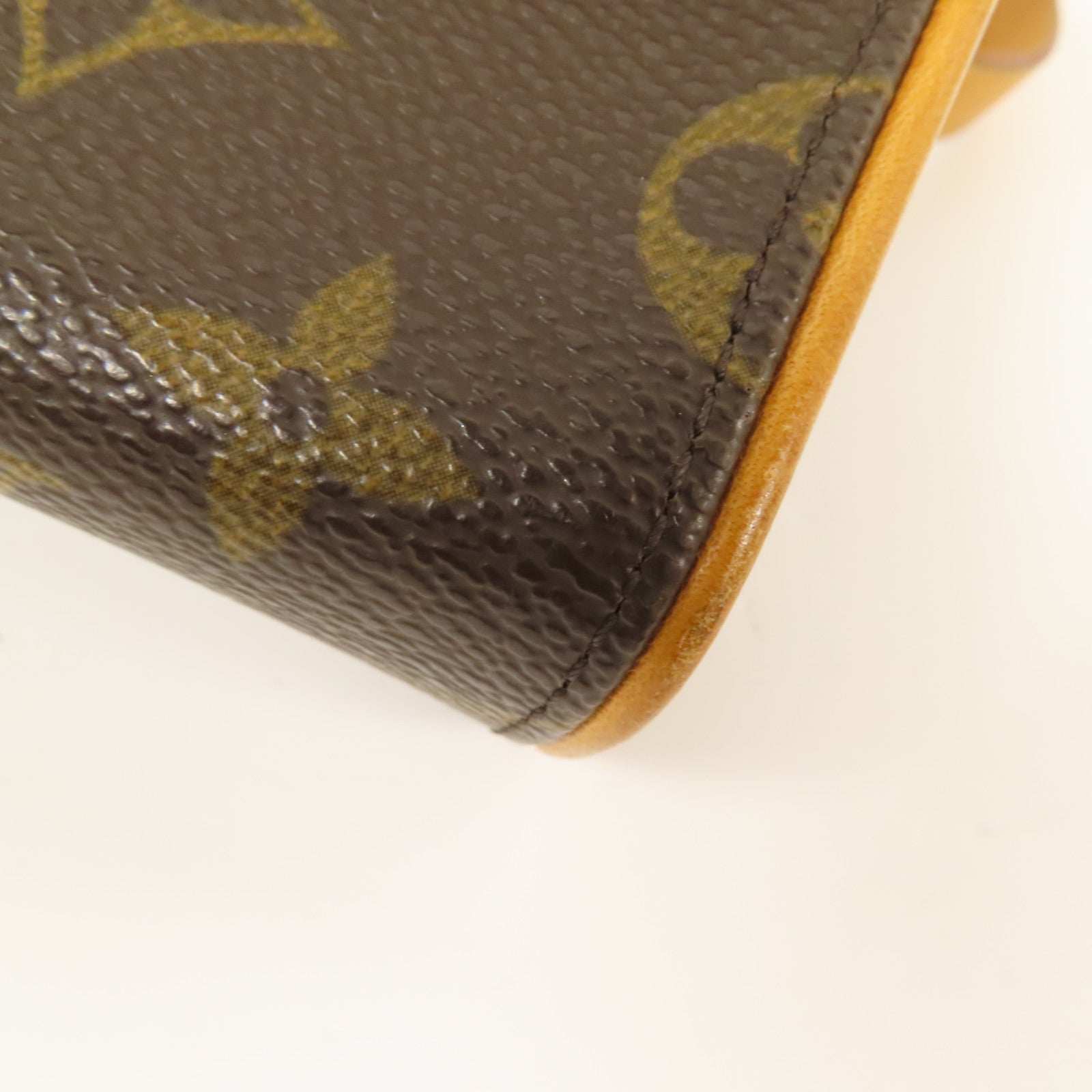 LOUIS VUITTON Monogram Pochette Florentine金扣腰包棕色