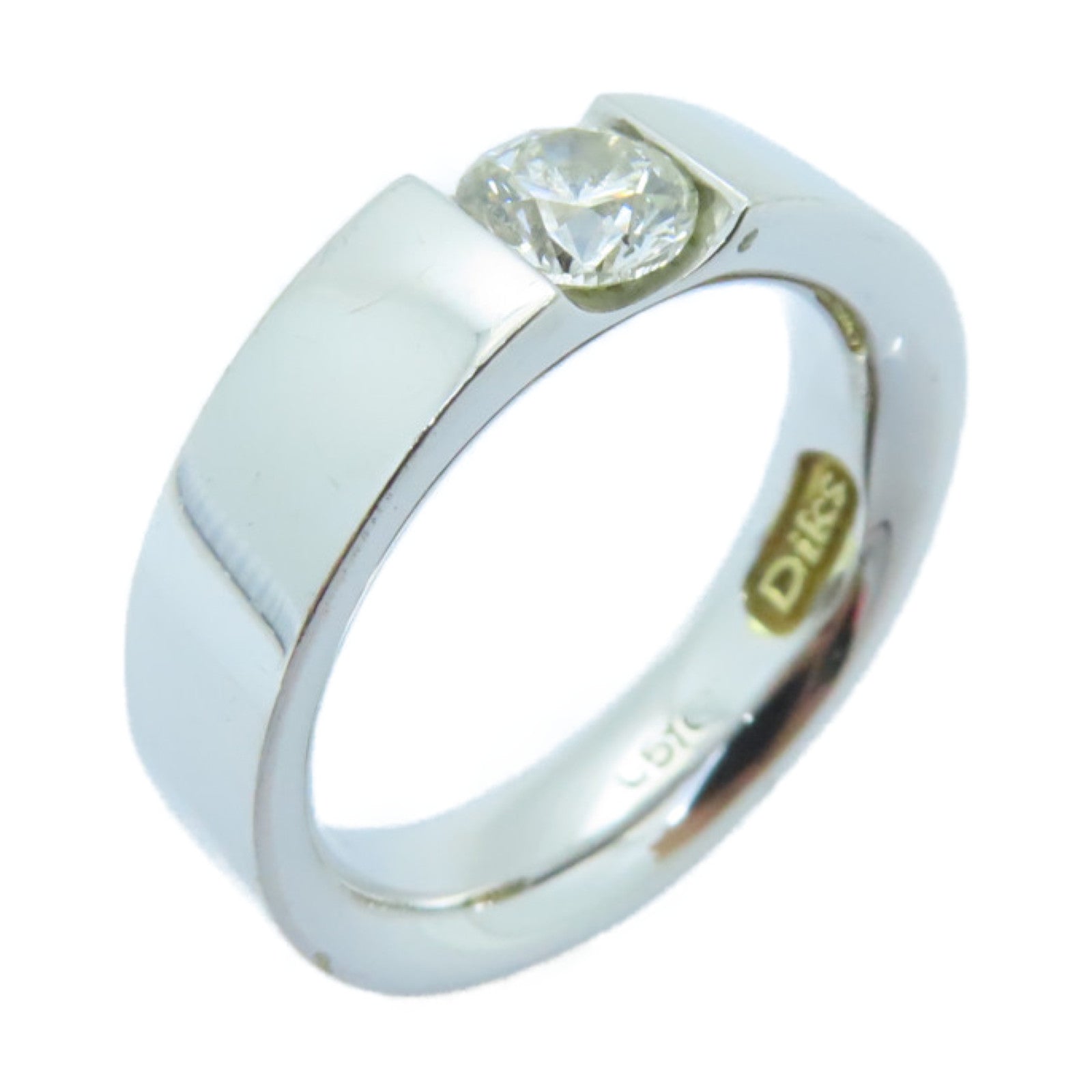 JEWELRY 18K White Gold Diamond Ring 0.51ct Diamond Ring US#5