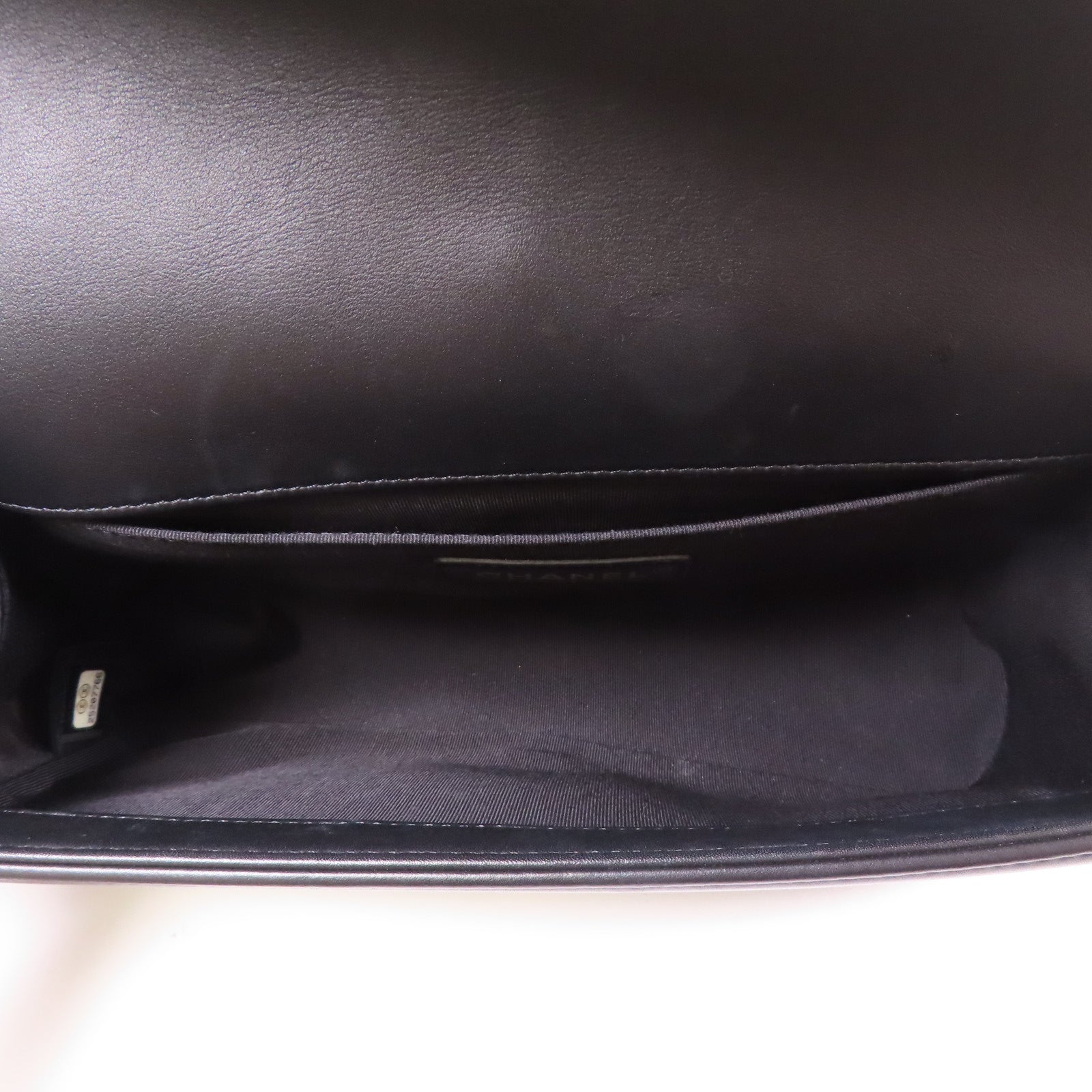 CHANEL CC GHW Boy 25 Chain Shoulder Bag Lambskin Leather Black