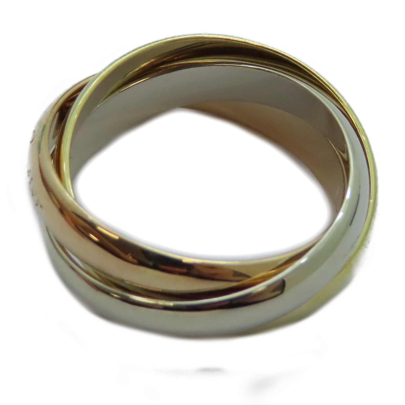 CARTIER 18K黃金/白金/玫瑰金Trinity戒指US#6/Cartier#52